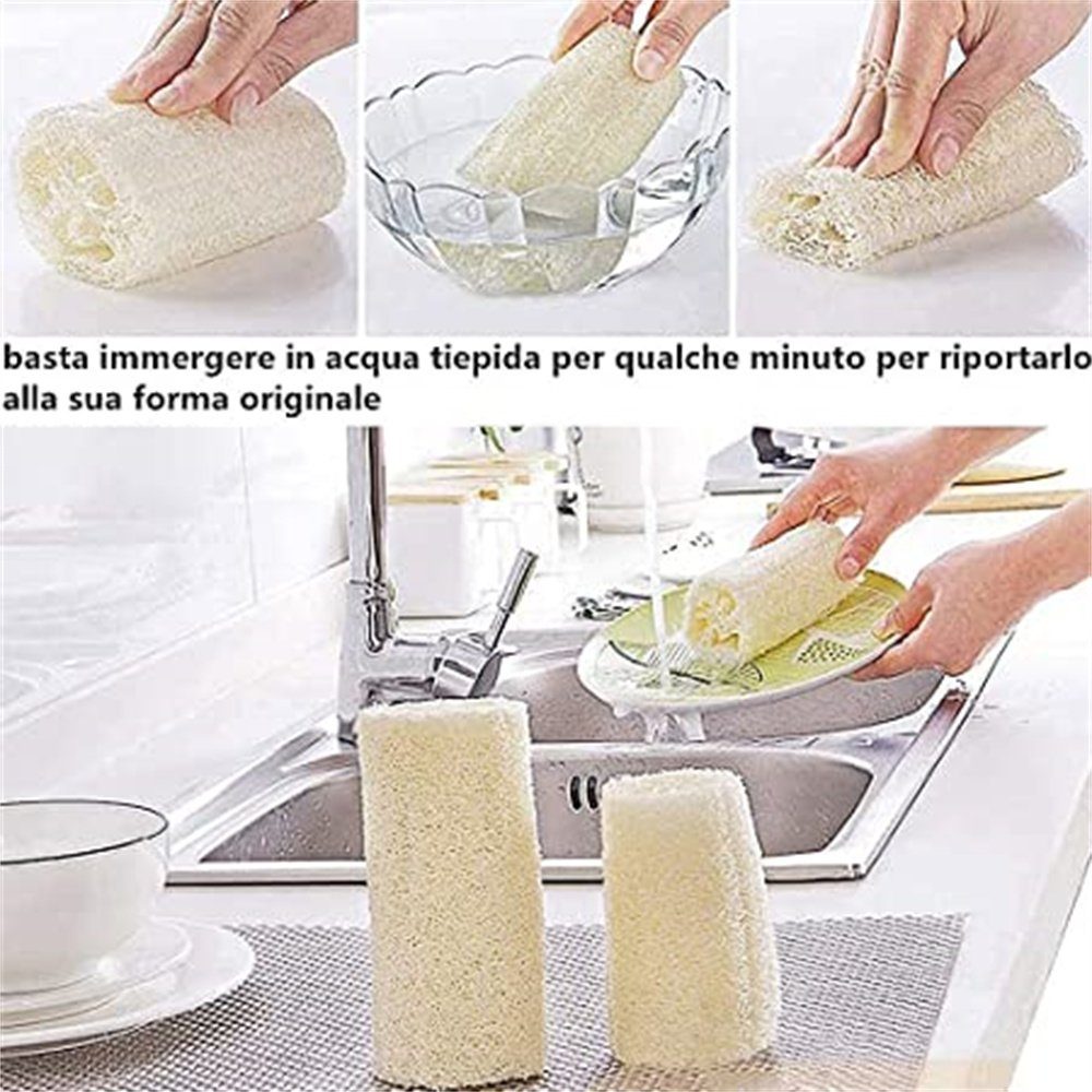 Luffa, Stücke 3 Natürliche Qualität Küchensieb (3-St) Atäsi Premium Küche Reinigungsmittel,