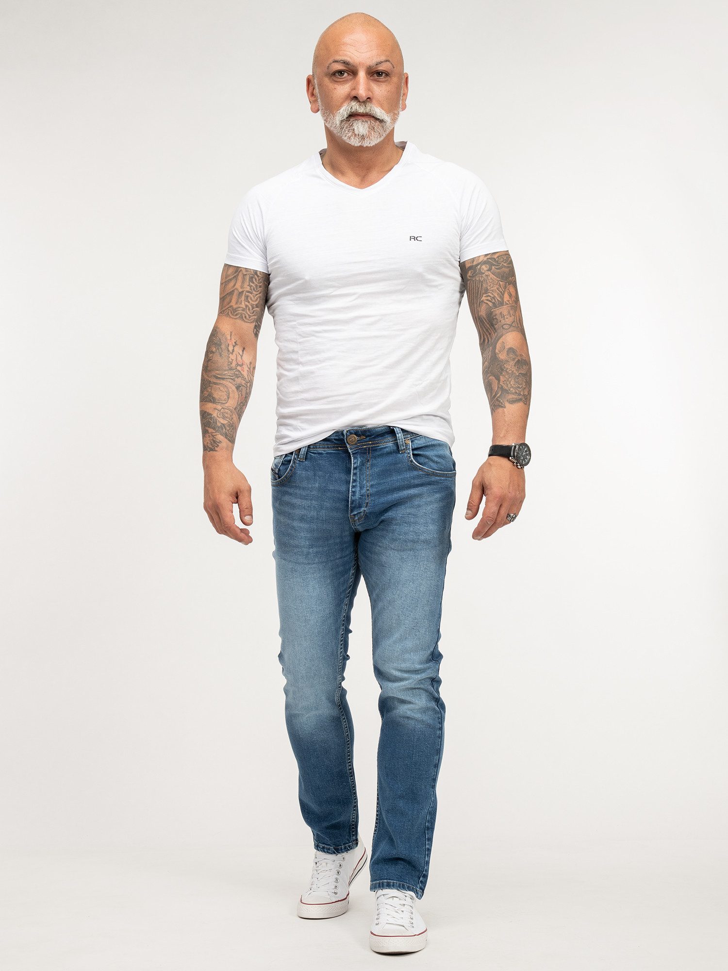 Lorenzo Loren Regular-fit-Jeans Herren Jeans Stretch LL-4002 – Bild 4 von 5