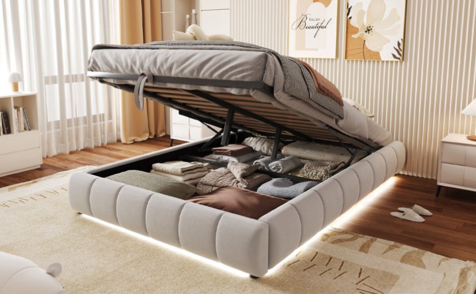 Furnishings Home Polsterbett Futonbett Stauraumbett Doppelbett günstig online kaufen
