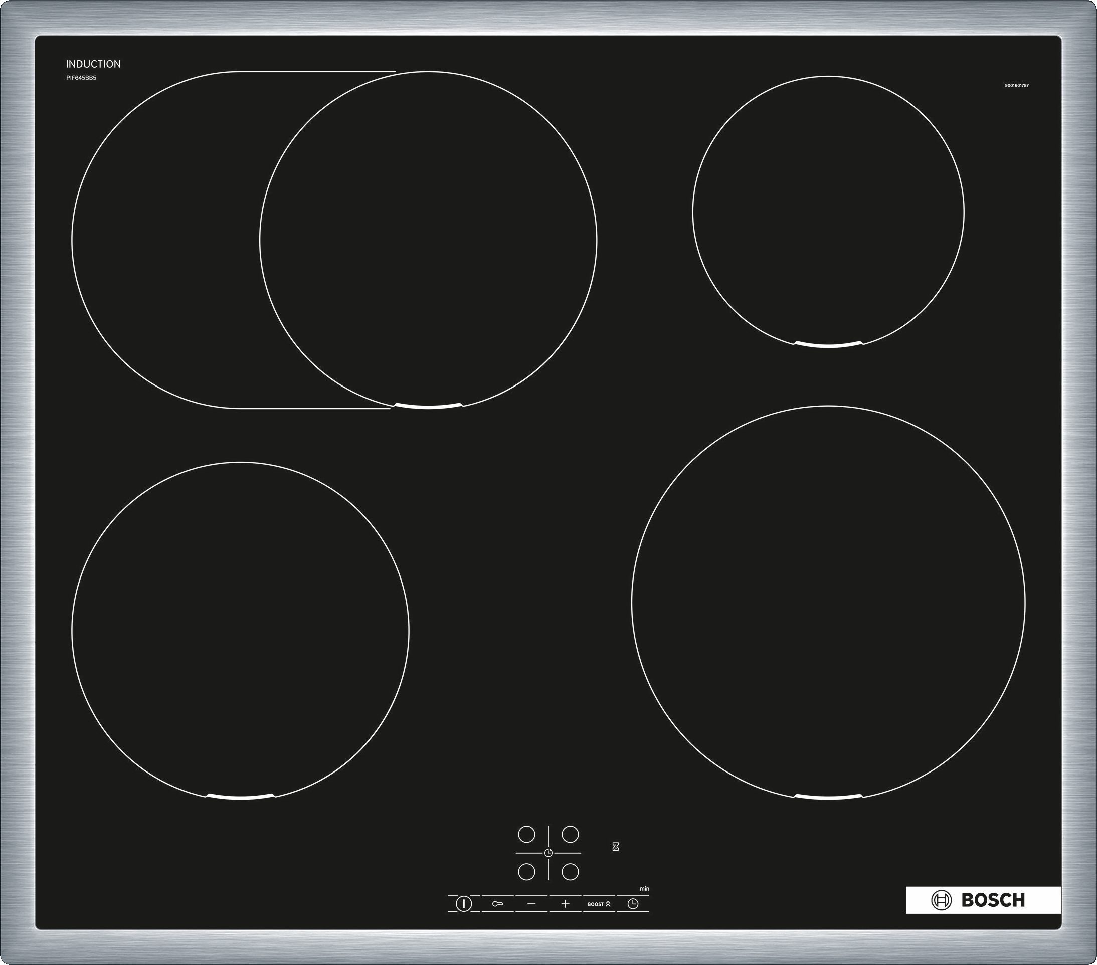 BOSCH Induktions-Kochfeld Serie 4 PIF645BB5E, Touch select-Funktion für Bedienung per Fingerdruck