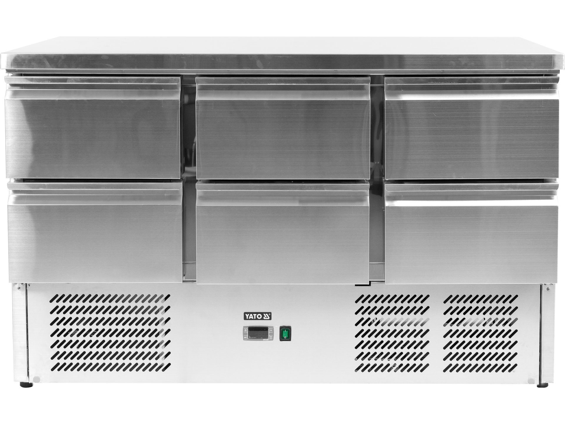 Yato Arbeitstisch Kühltisch mit 6 Schubladen, 240W, 368L, 1365 x 700 x 880 mm