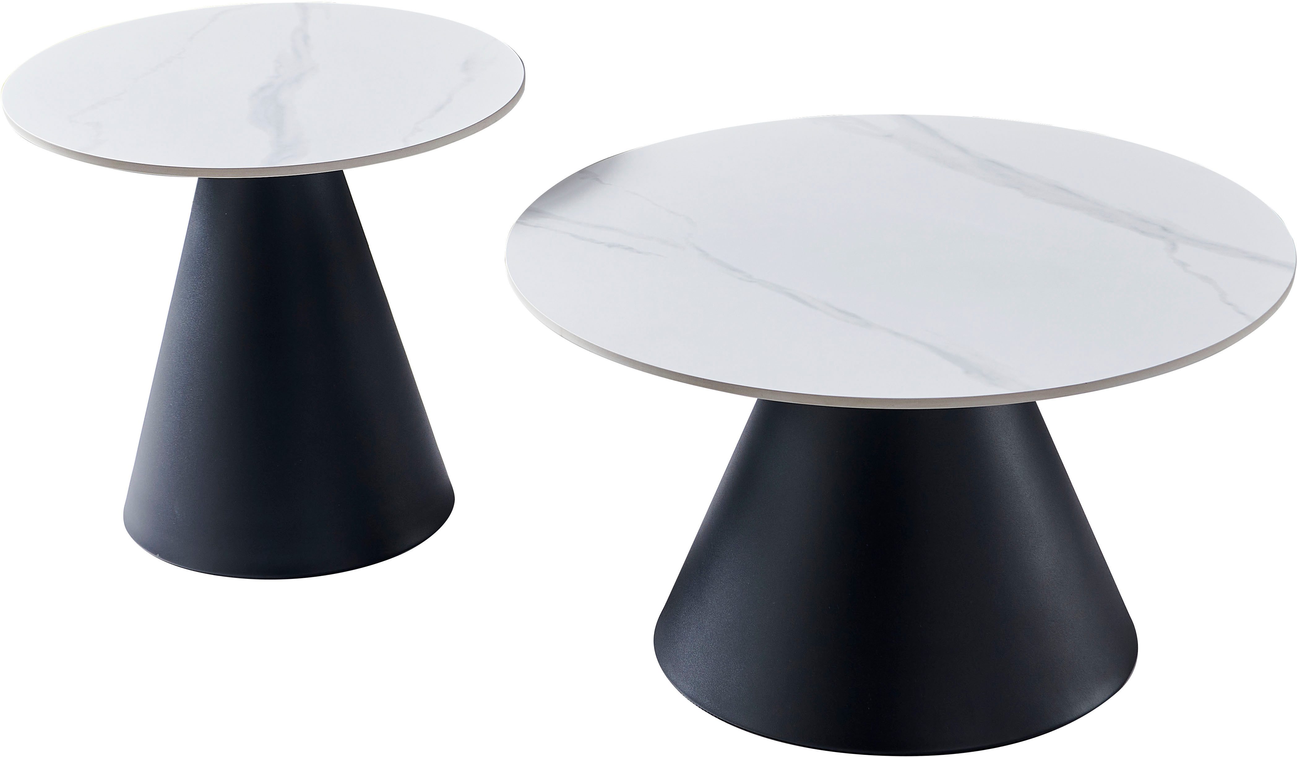 HELA Couchtisch DUSTIN (Set, 2-St), 2er Set Couchtisch, rund, Sintered Ston günstig online kaufen