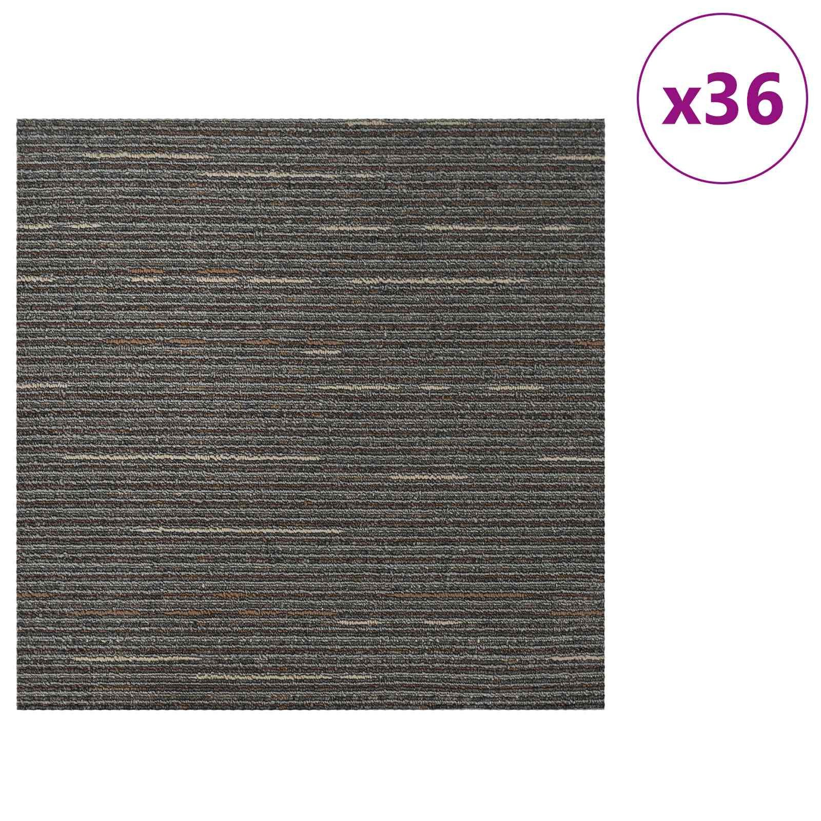 vidaXL Vinyllaminat 50 x 50 cm Teppichfliese Bodenbelag Gestreift Dunkelbraun 50x50 cm 36e