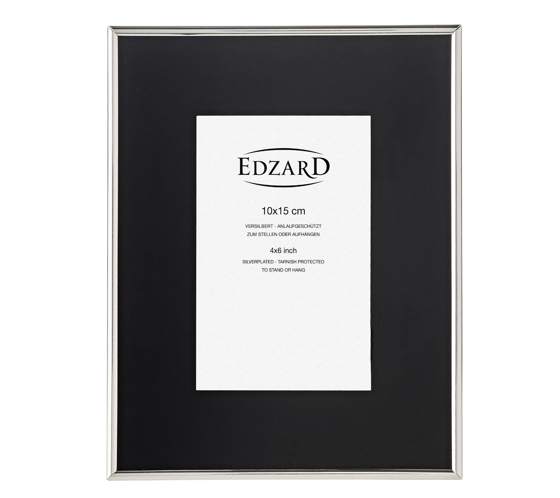 Foto anlaufgeschützt, cm versilbert und Bilderrahmen EDZARD für Elda, 10x15