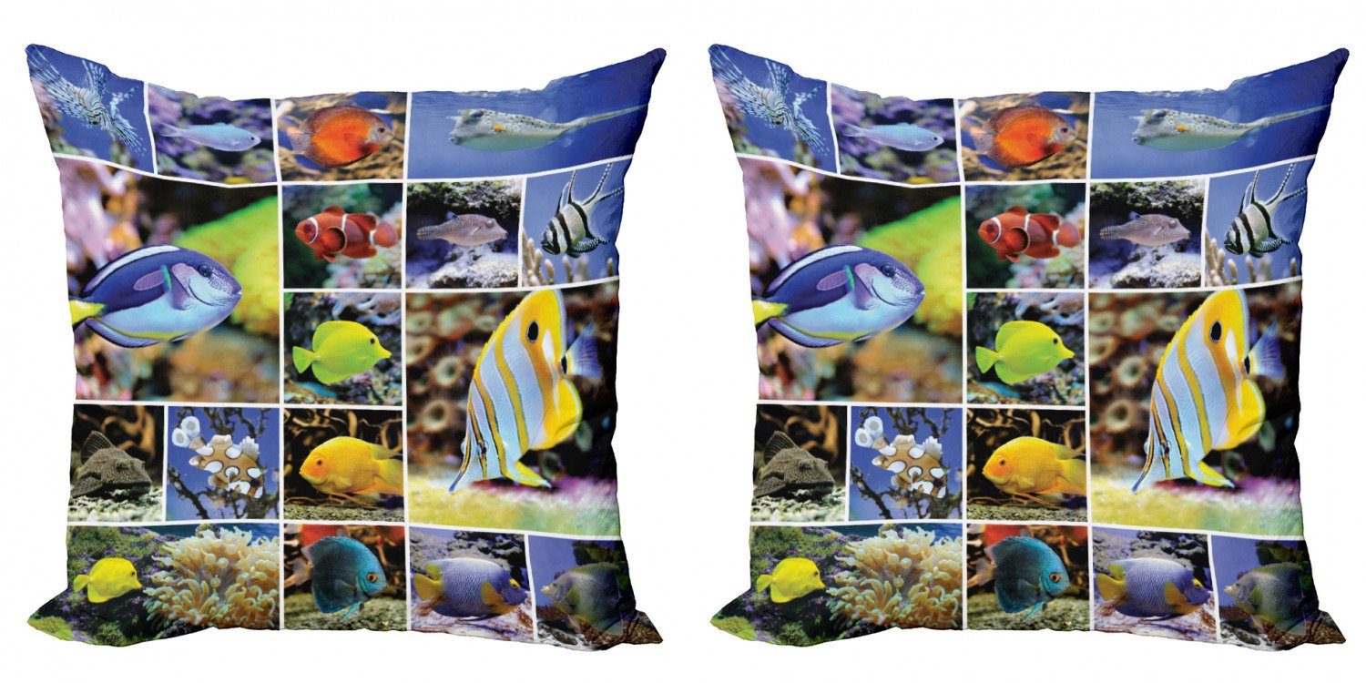 Kissenbezüge Modern Unterwasser Accent Stück), Abakuhaus Digitaldruck, Collage Doppelseitiger Tropisch (2 von