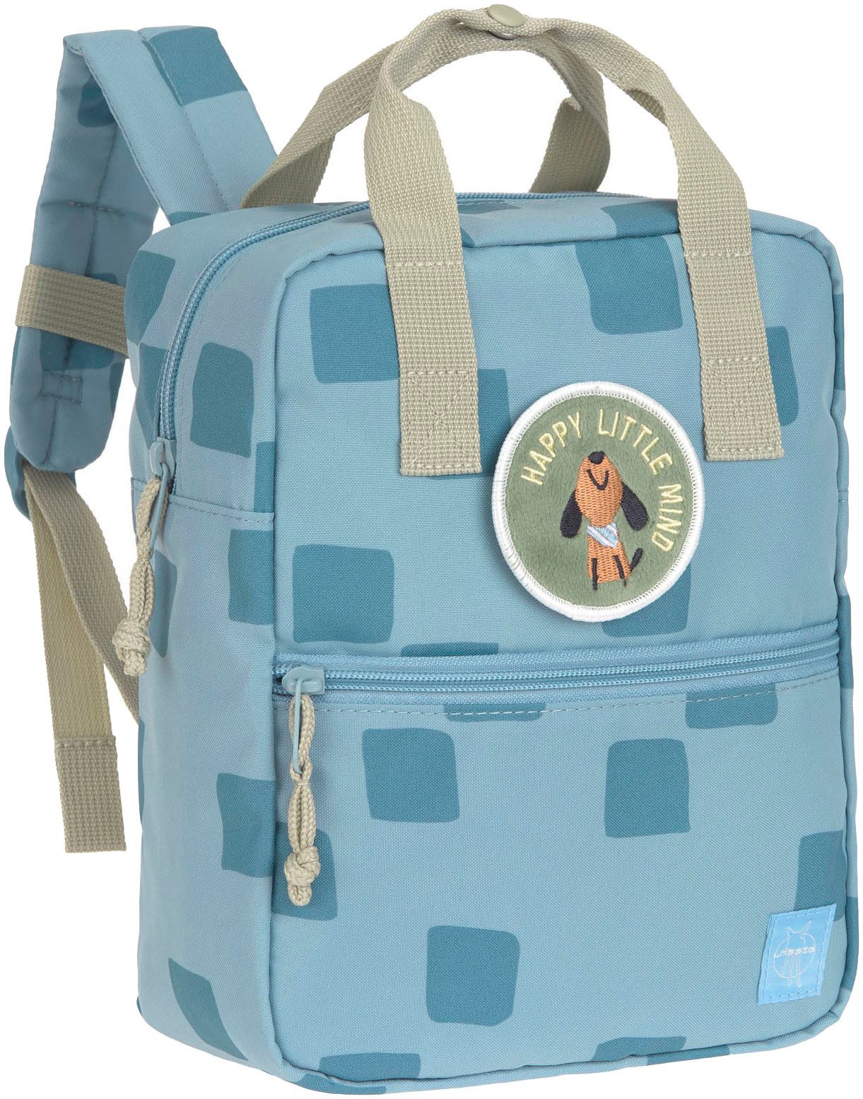 LÄSSIG Kinderrucksack Pattern Party Mini Square Backpack blue