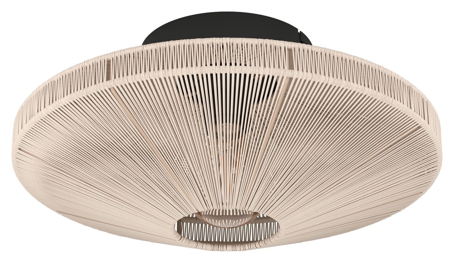 EGLO Deckenleuchte MIDSUMER, Ø 38 cm, Creme, Schwarz, Stahl, ohne Leuchtmit günstig online kaufen