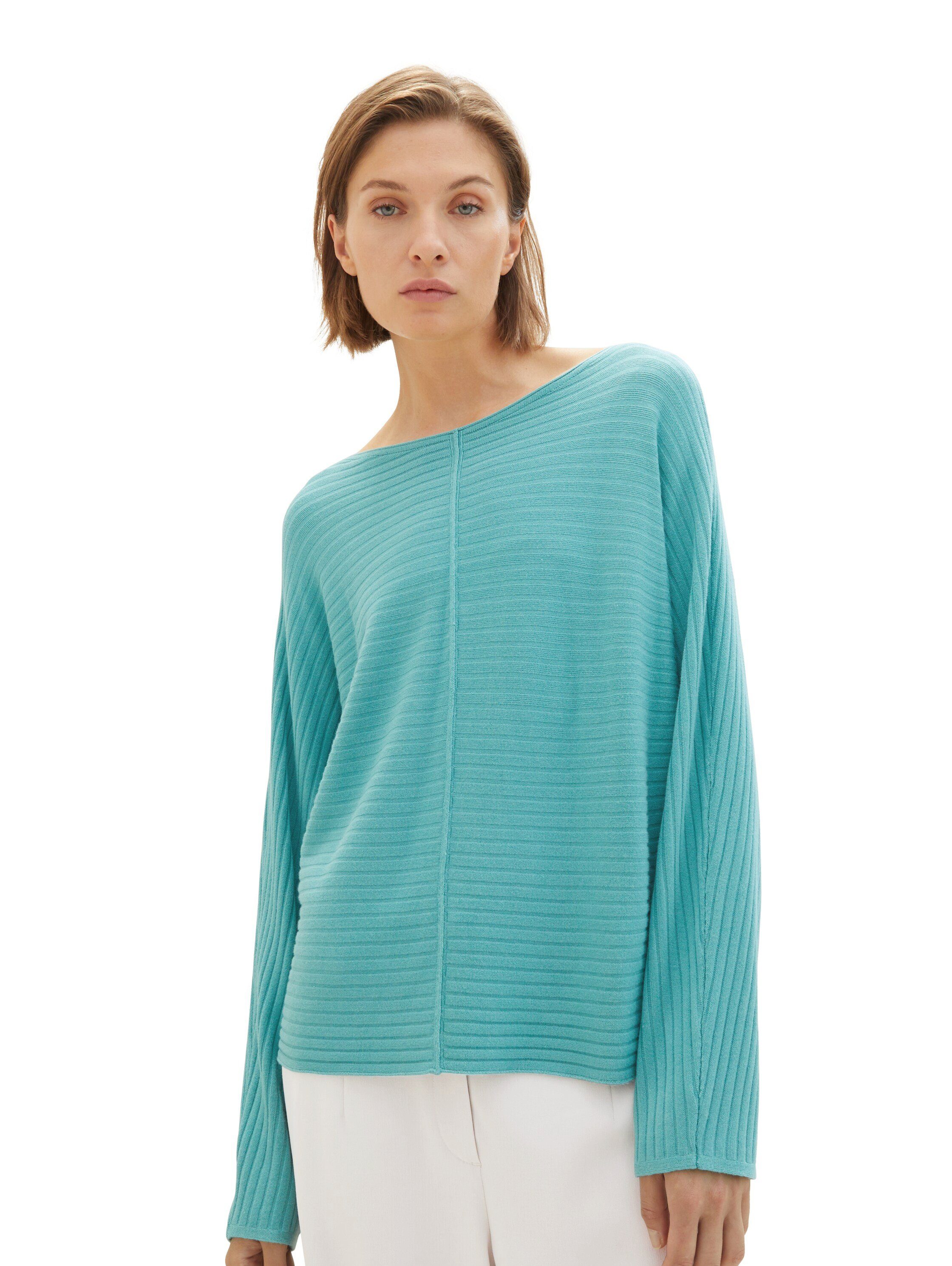 Strukturierung TAILOR mit TOM Strickpullover teal summer