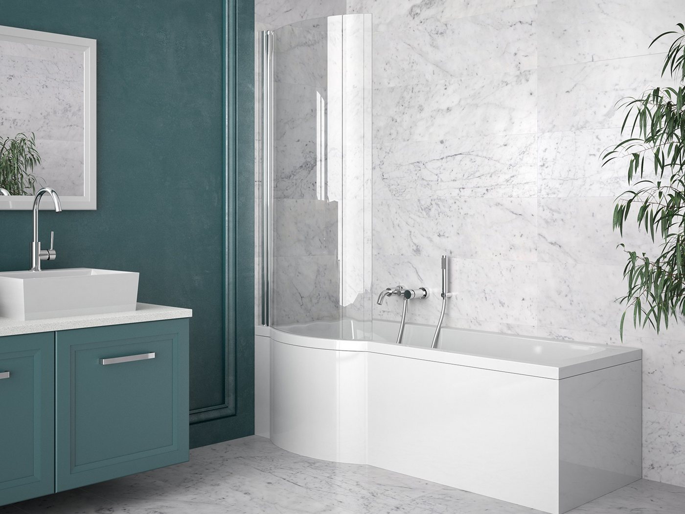 Thumbnail - KOLMAN Badewanne Rechteck Inspiro 170x70, (Links/Rechts), Ablaufgarnitur & Füße GRATIS
