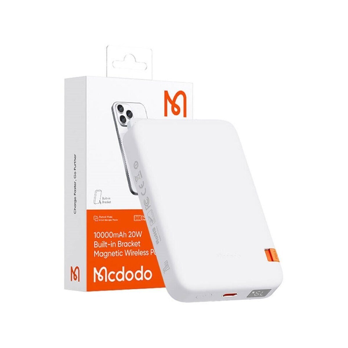 mcdodo Powerbank kompatibel mit MagSafe 10000mAh 20W Schnellladegerät Weiß Powerbank 10000 mAh