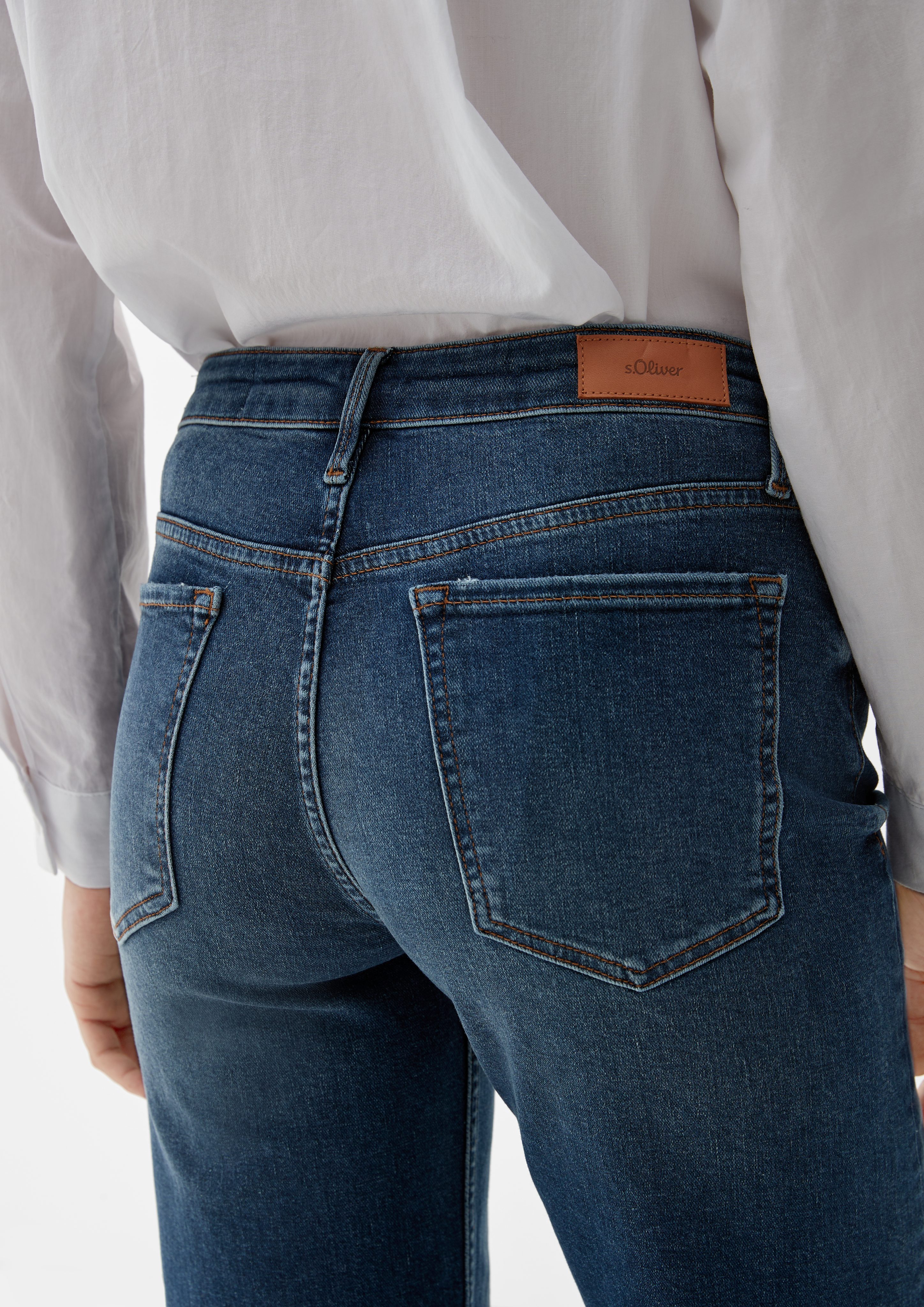leg blau Regular: Waschung s.Oliver mit Jeans Straight 5-Pocket-Jeans