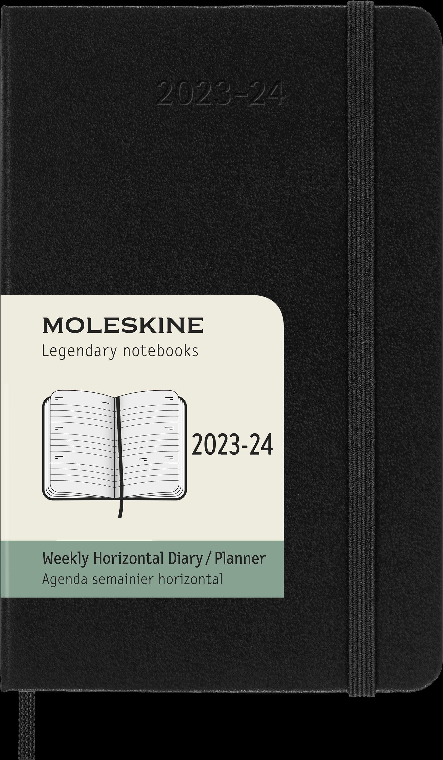 Terminkalender Moleskine 18 Monate Wochenkalender 2023/2024, Pocket/A6, Schwarz