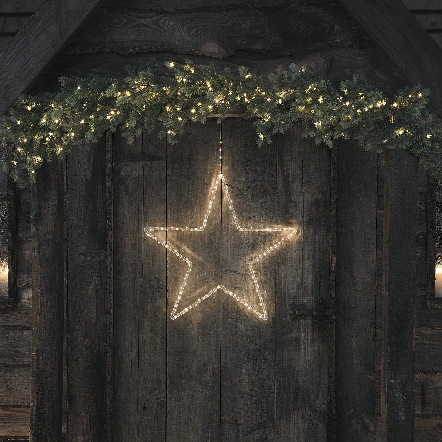 Lights4fun LED-Stern für außen 60cm Acryl LED Stern Weihnachtsdeko außen, LED fest integriert