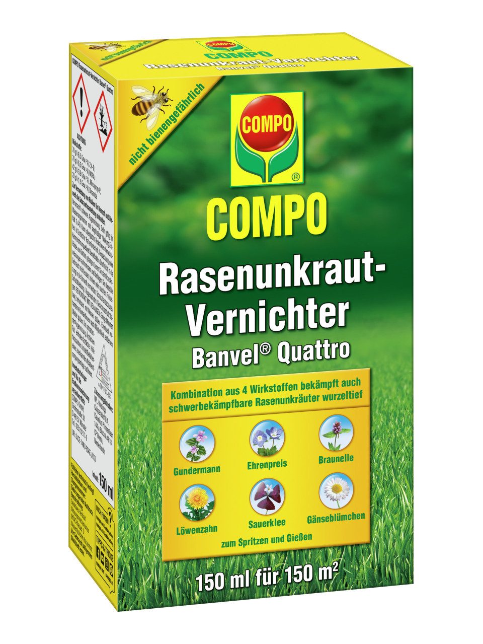 Compo Unkrautbekämpfungsmittel Compo Rasenunkrautvernichter Banvel Quattro 150 ml