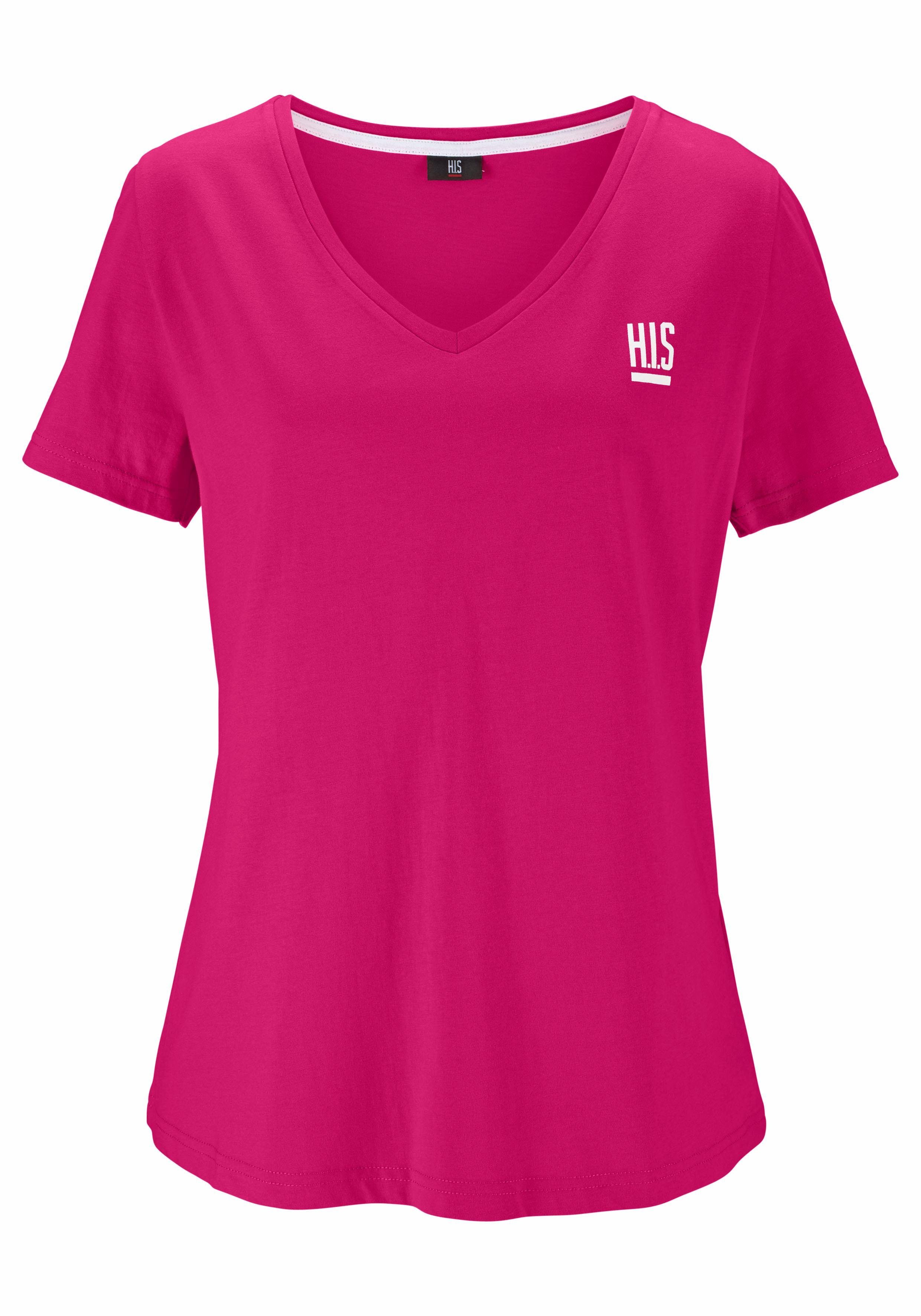 (Spar-Set, Große Größen pink, H.I.S T-Shirt schwarz, türkis Essential-Basics 3er-Pack)