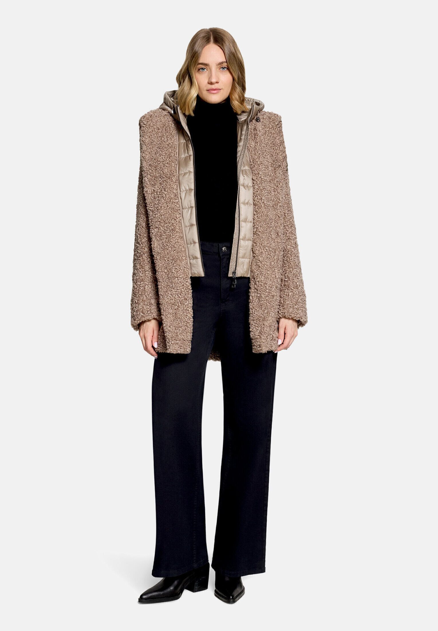 Amber & June Plüschjacke Damen mit abnehmbarem Westenteil