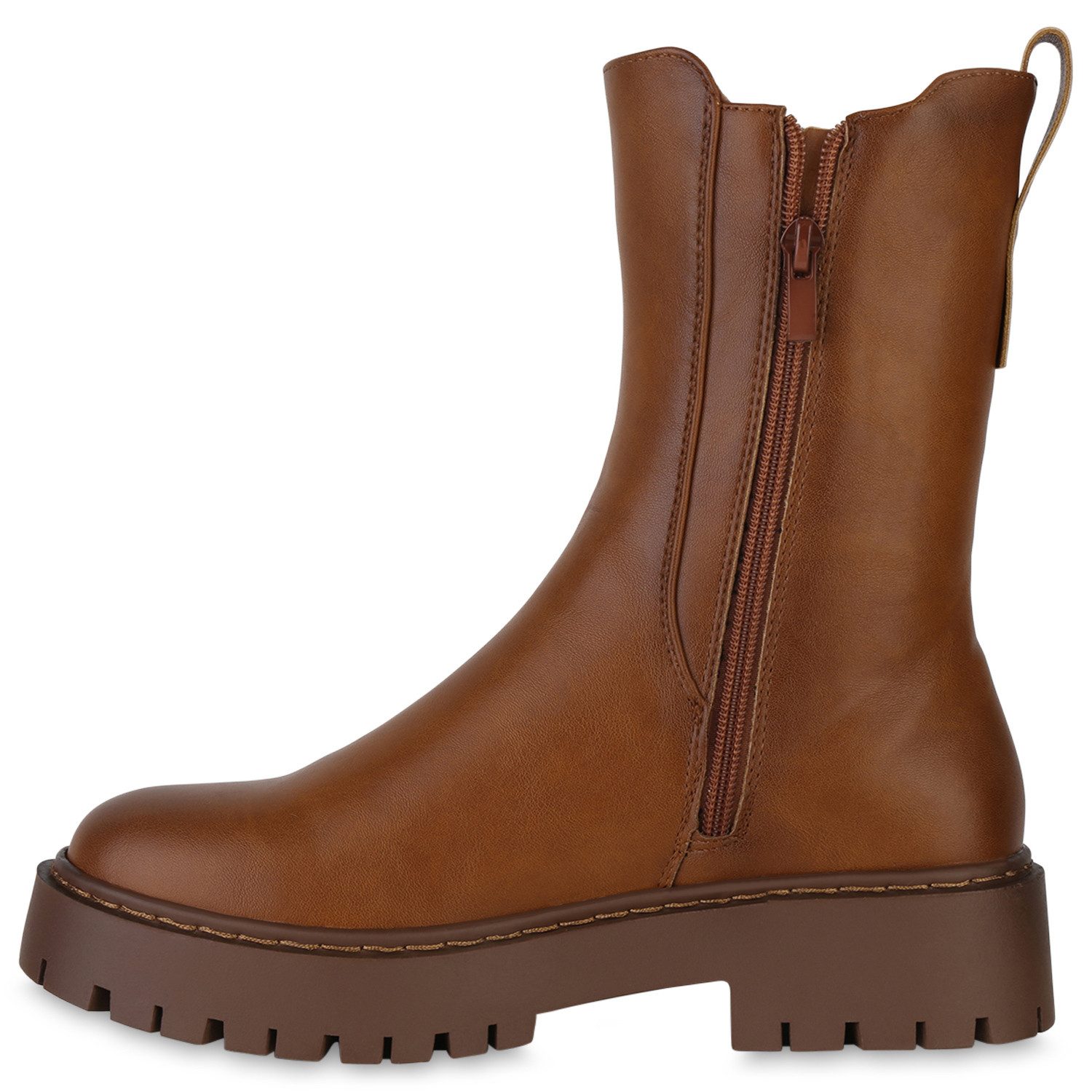 VAN HILL 840740 Stiefel Damen Leicht Gefütterte Klassische Stiefel Plateau günstig online kaufen