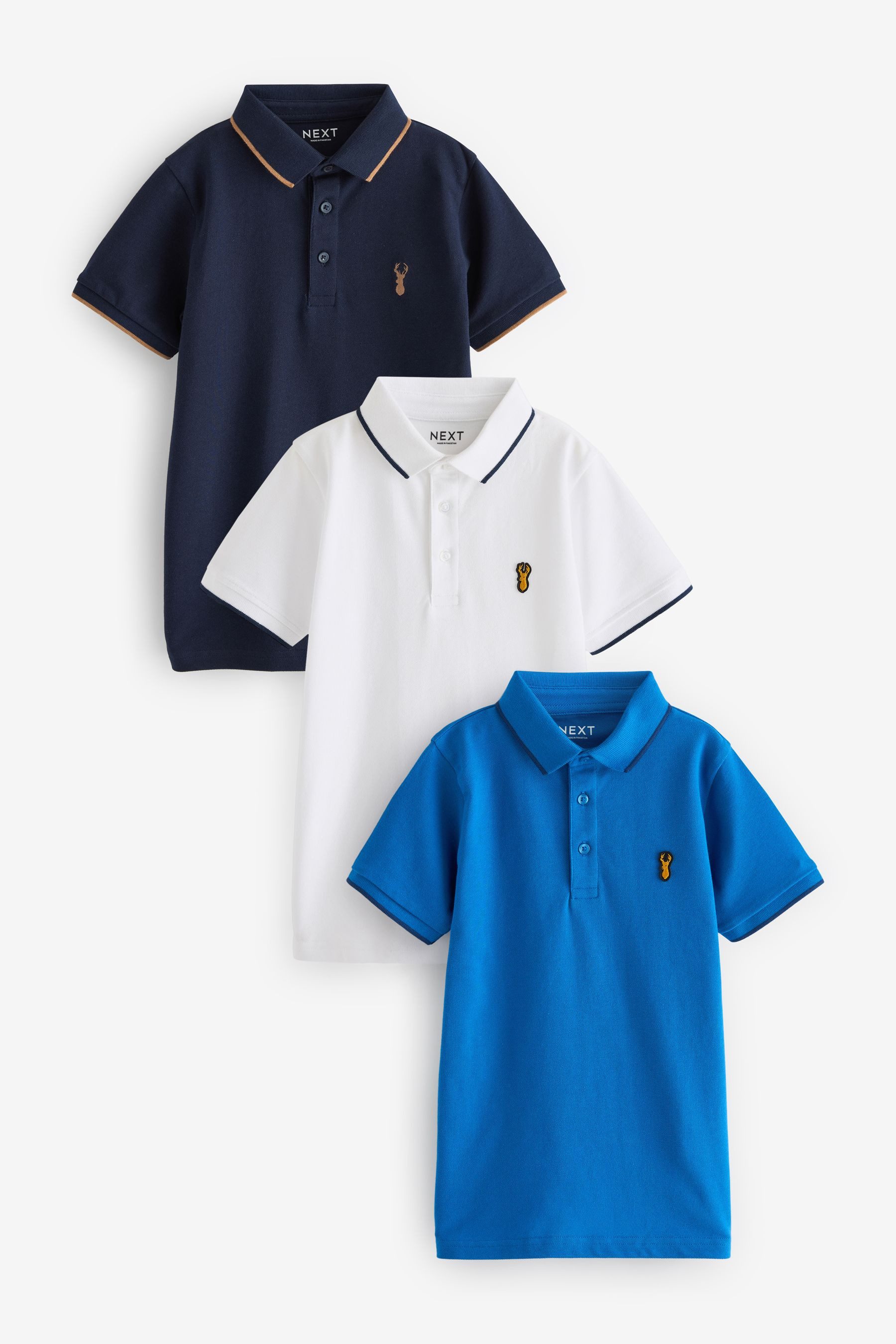 Poloshirt Kurzärmelige Polohemden im 3er-Pack