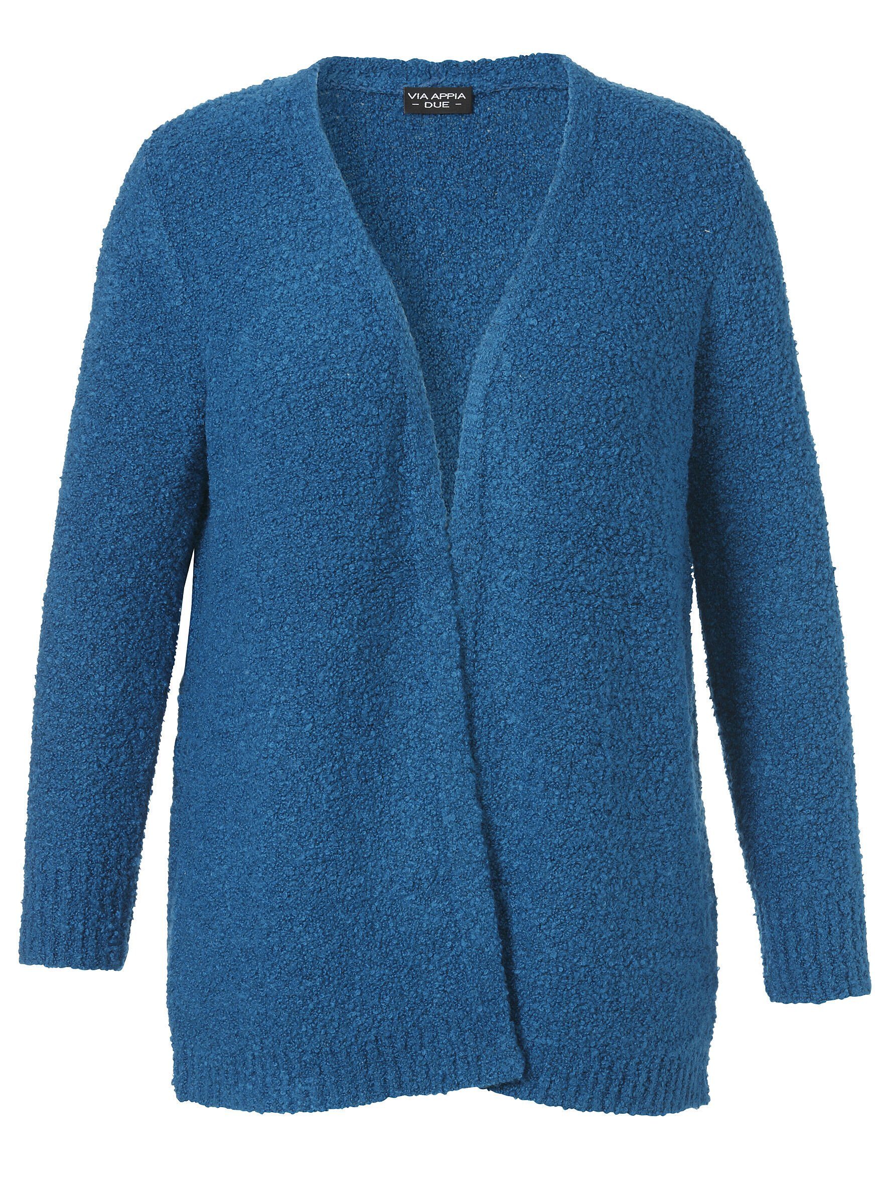 VIA APPIA DUE Strickjacke aus unifarbenem Stoff petrol