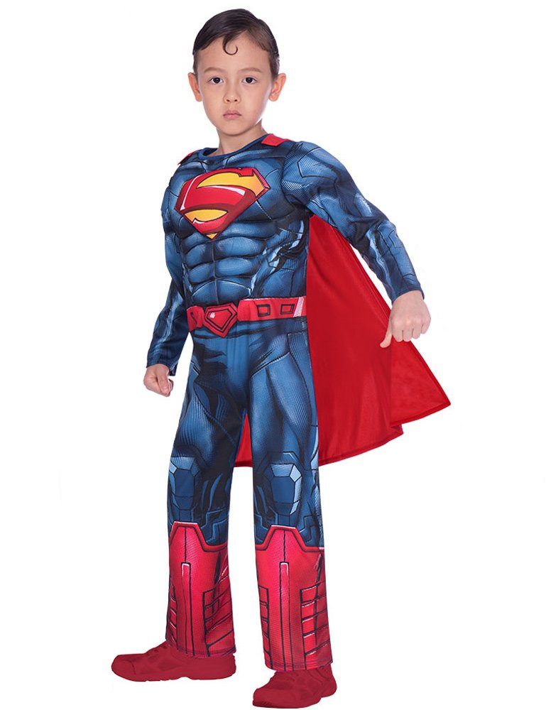 Amscan Kostüm Superman Kostüm für Jungen - Rot Blau, DC Super Heroes Kinderkostüm