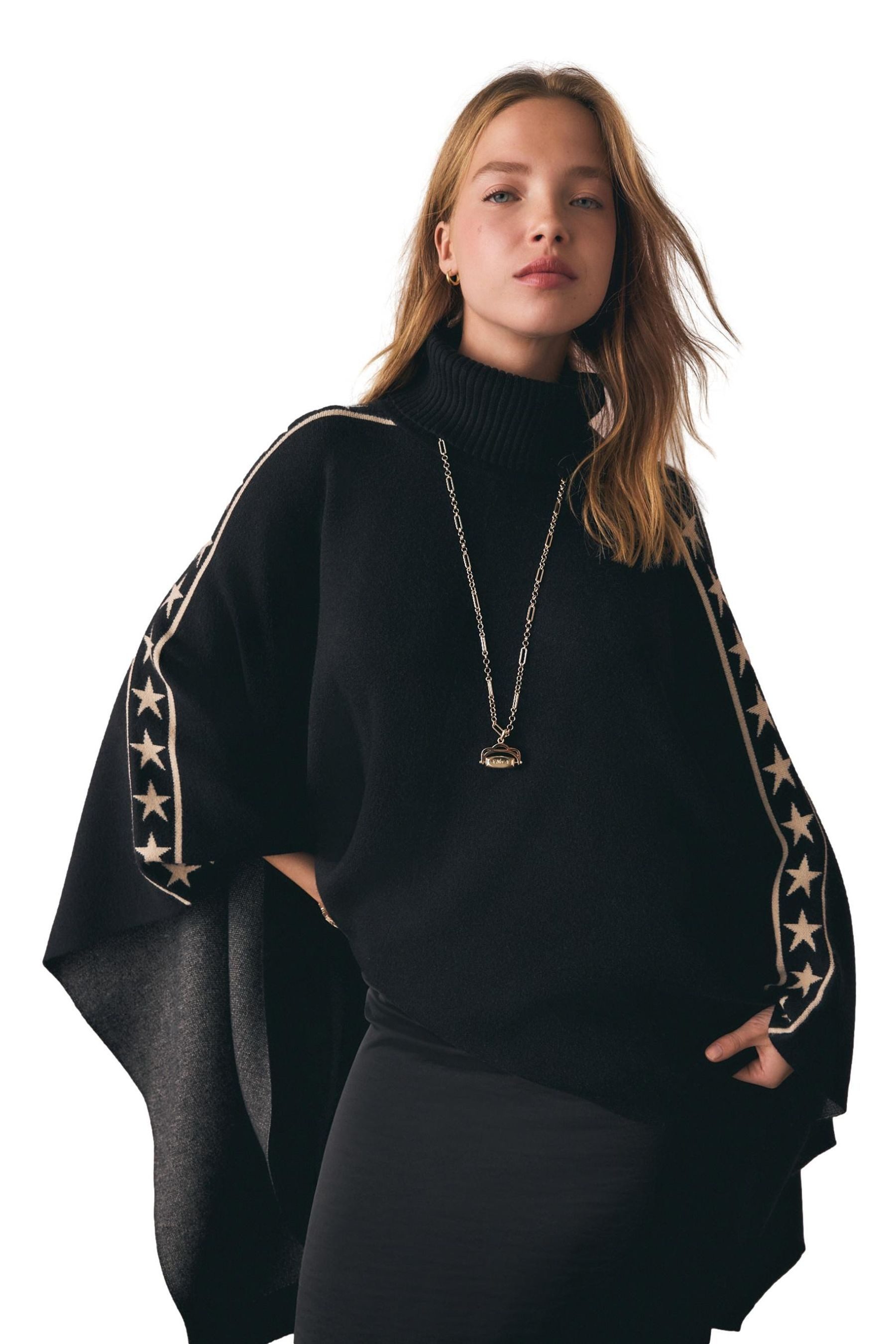Rockett St George Strickponcho Rockett St George Poncho aus Strick (1-tlg)