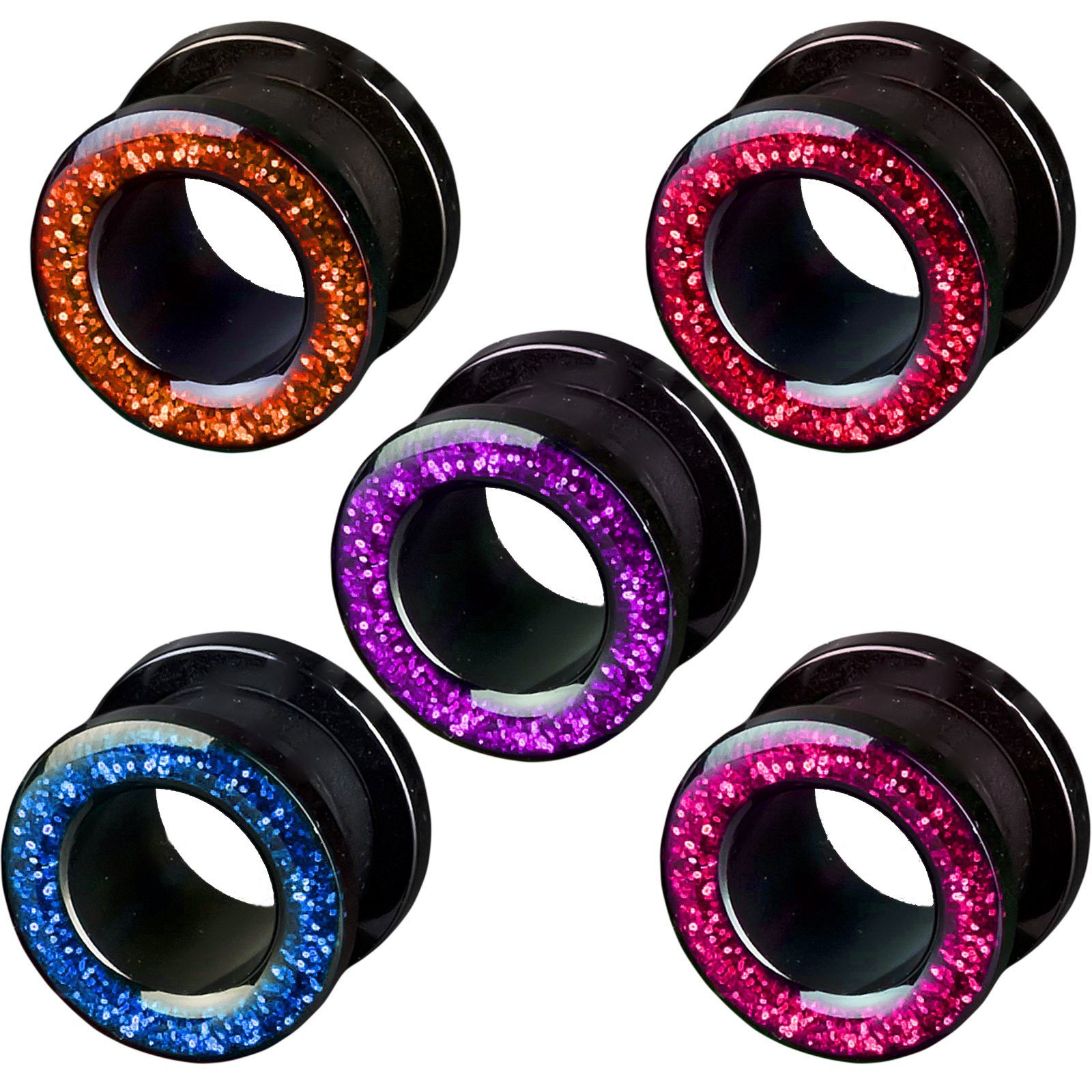 viva-adorno Plug 1 Stück Flesh Tunnel Acryl Glitzer Glitter Glam zum Schrau günstig online kaufen
