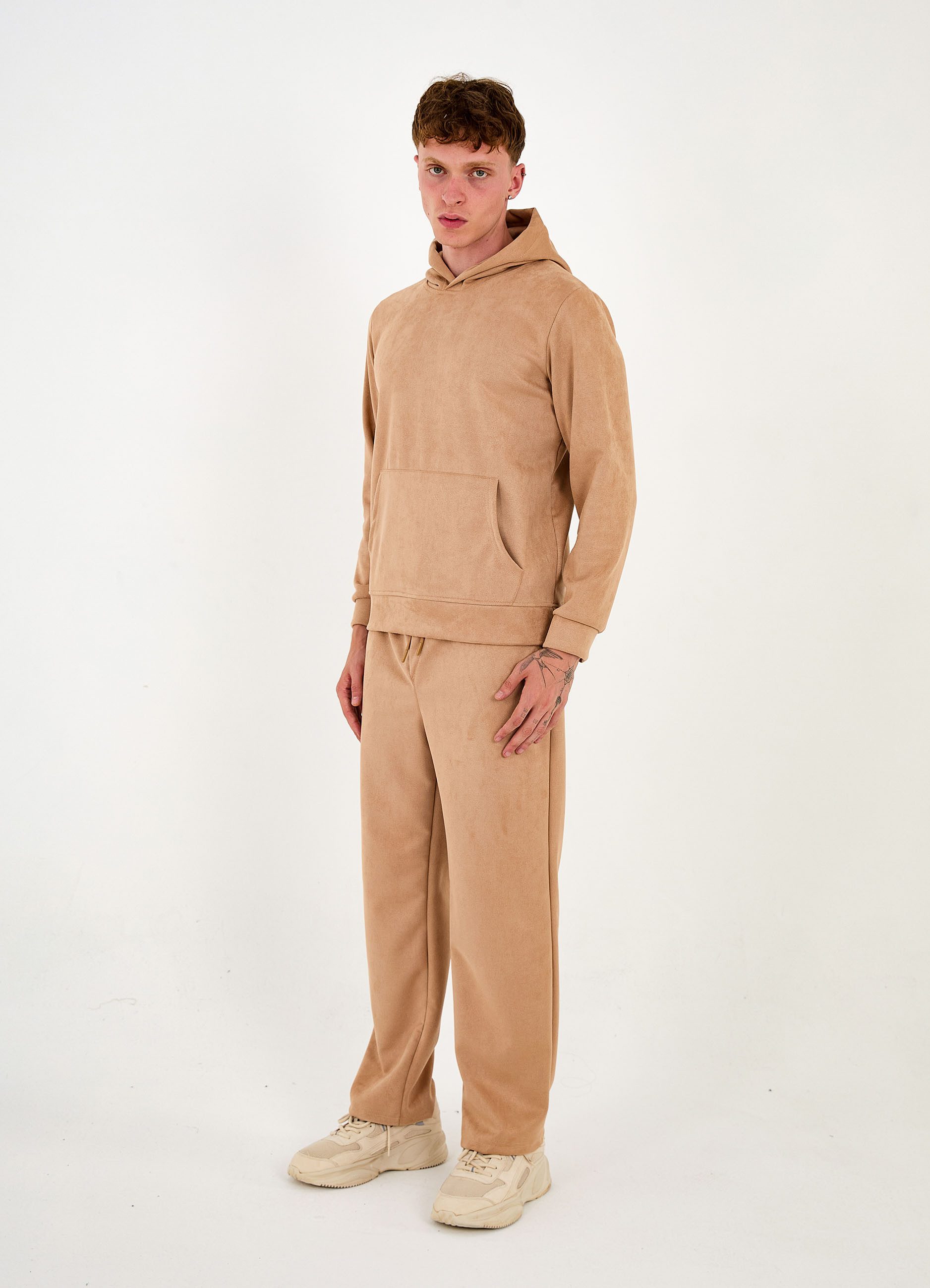 Denim Distriqt Jogginganzug Sportlicher Samt Jogginganzug mit Baggyhose Cam günstig online kaufen