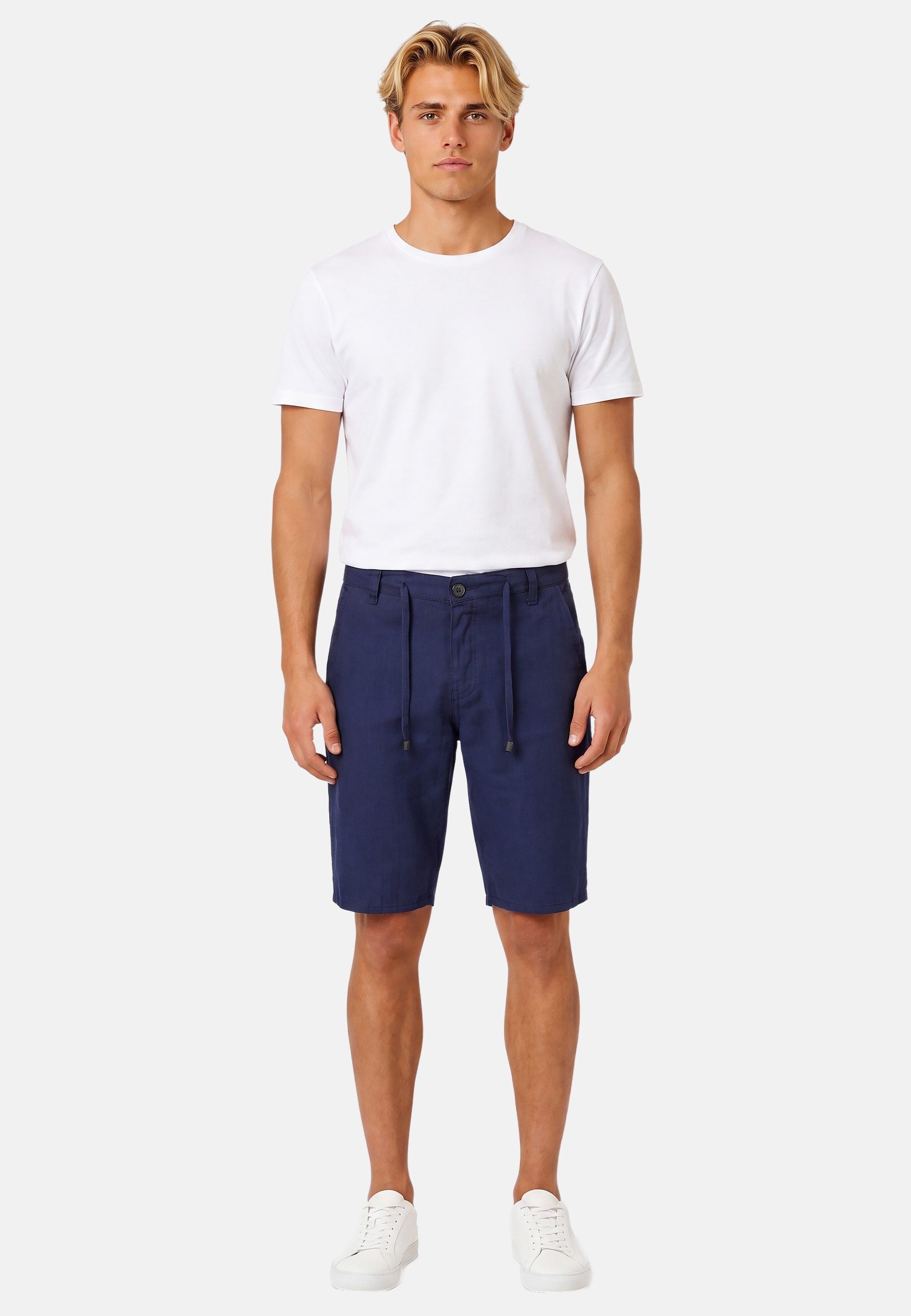 Alessandro Salvarini Shorts Herren in Leinen-Optik – Sommerhose aus Baumwolle Leichte Herren Shorts mit Kordelzug und Gesäßtaschen