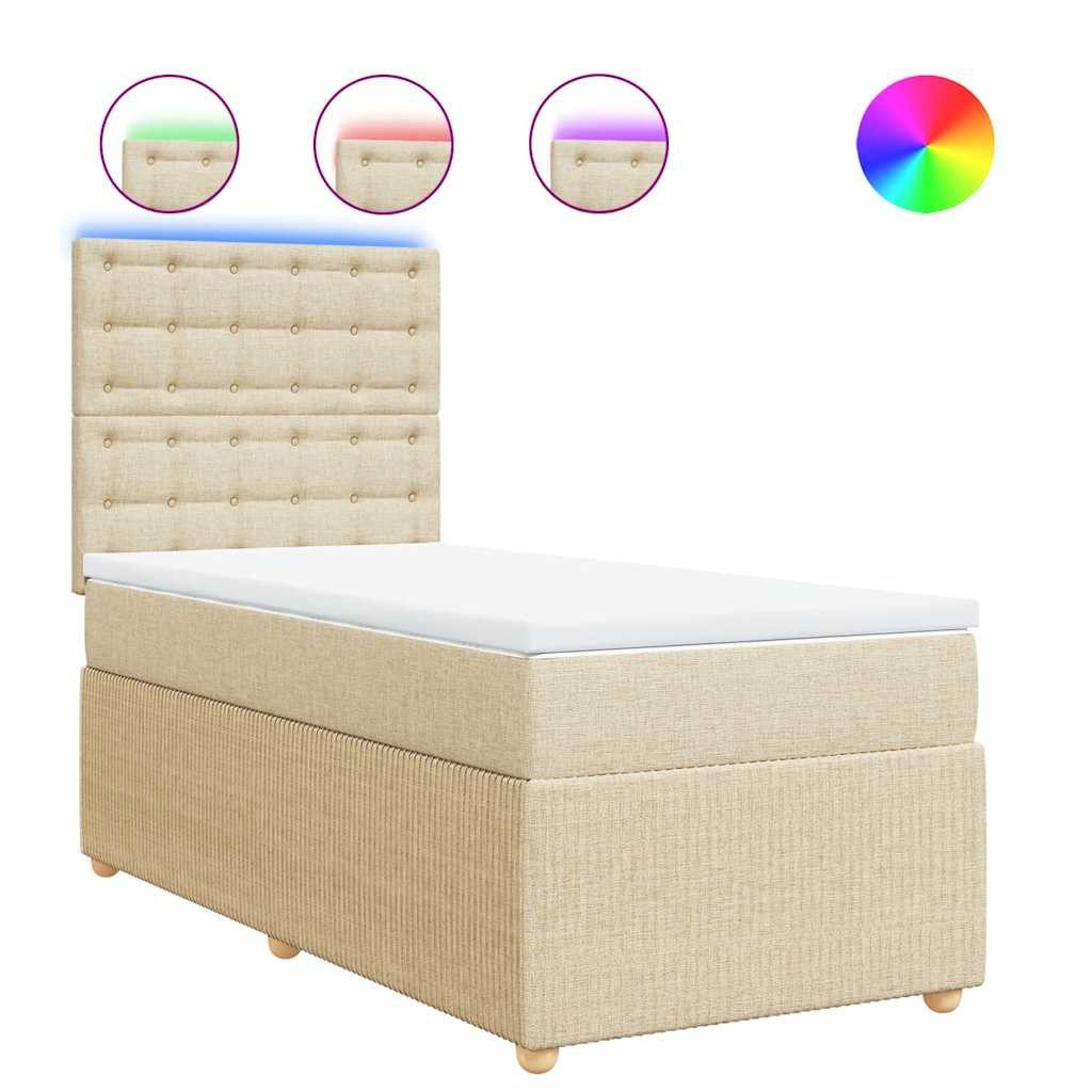 vidaXL Bett Boxspringbett mit Matratze Creme günstig online kaufen