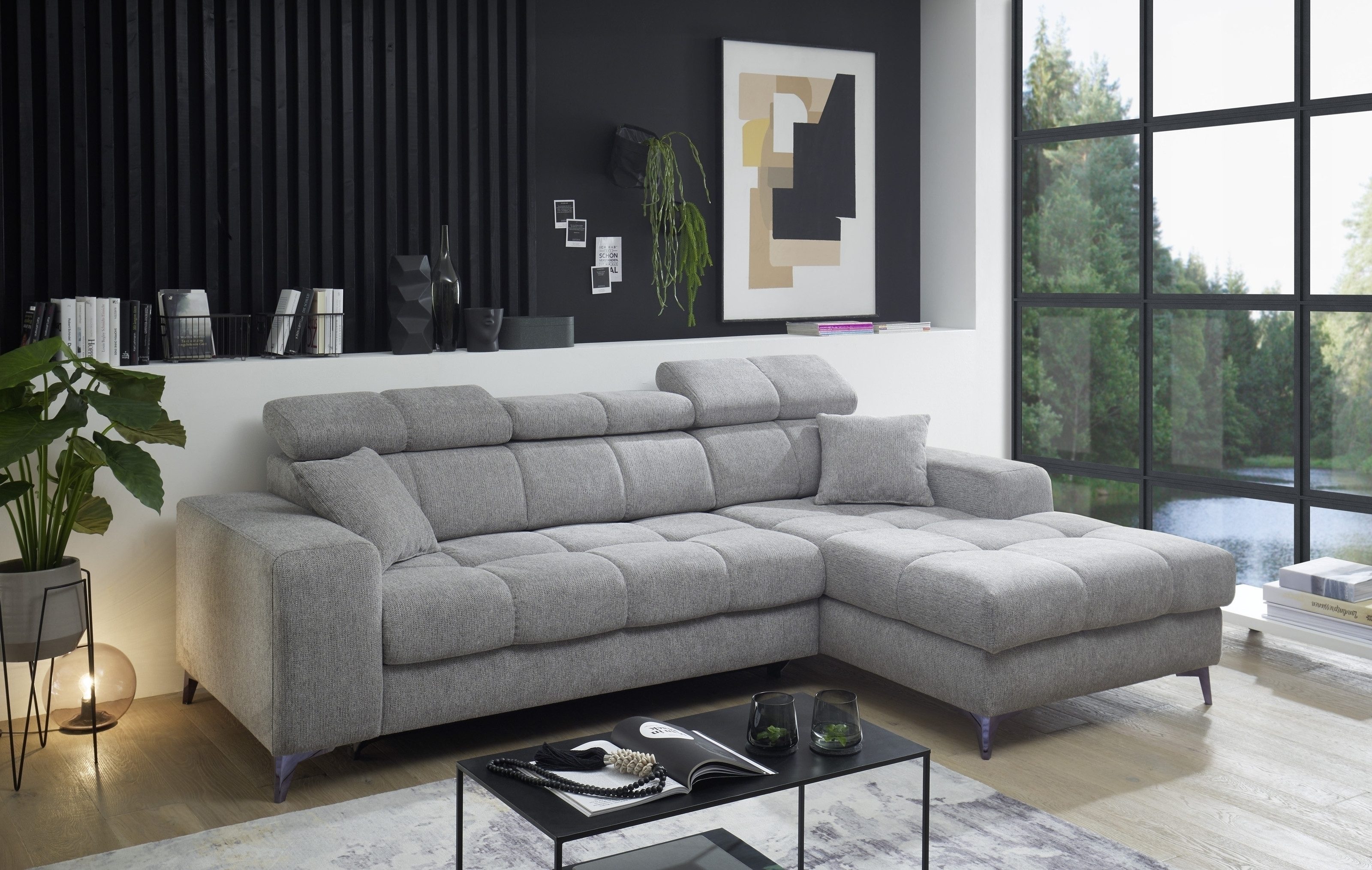 ED EXCITING DESIGN Ecksofa "Sydney L-Form mit Bettfunktion, Bettkasten, Kop günstig online kaufen