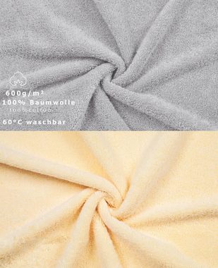Betz Handtuch Set 10 TLG. Handtuch Set GOLD Qualität 600 g/m² beige & Silbergrau, 100% Baumwolle