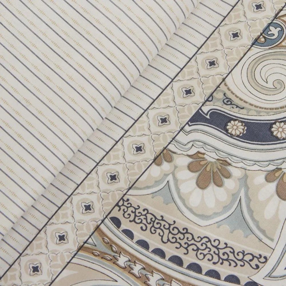 Karaca Bettwäsche Karaca Lemy Bettwäsche-Set aus 100 % Baumwoll-Satin, Doppelbett, Blau