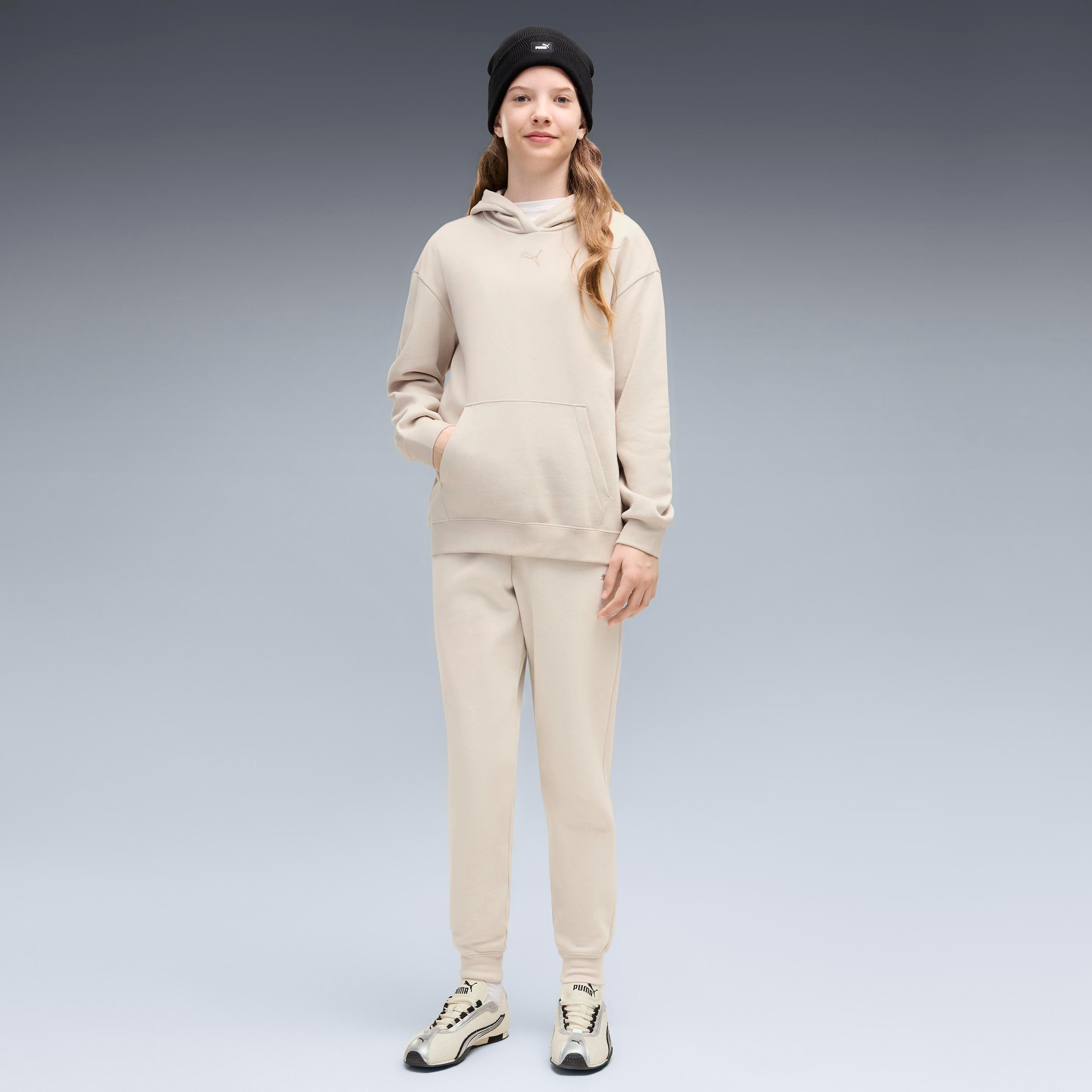 PUMA Kapuzensweatshirt ESS CENTERED CAT LOGO RELAXED HOODIE FL G mit Kapuze, mit angesetztem Bündchen – Bild 3 von 5