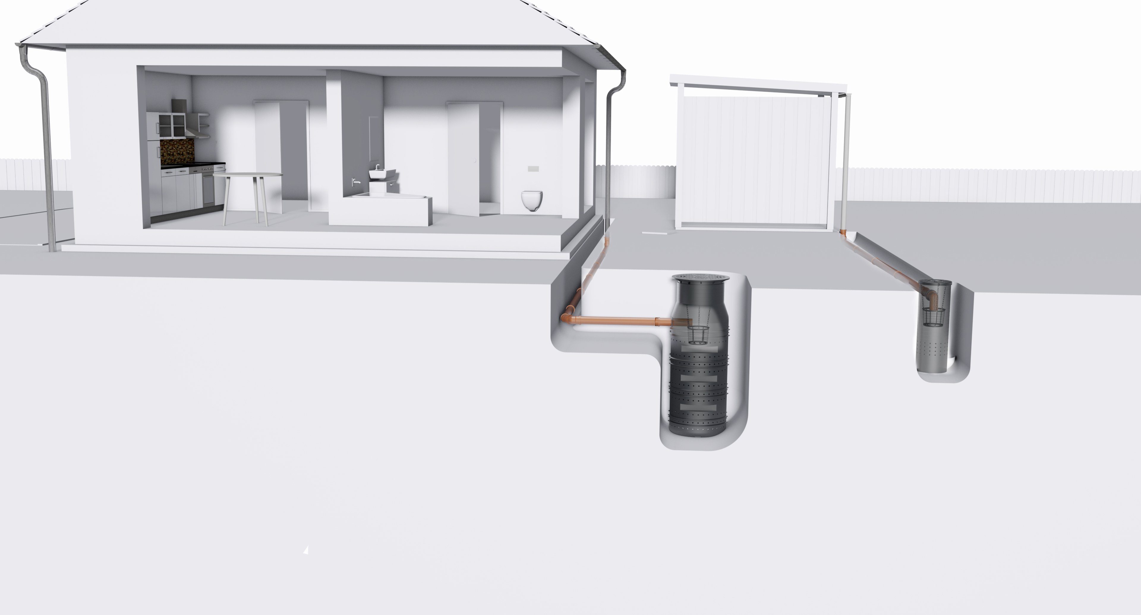 GreenLife Regenrinne GreenLife Sickerschacht 140 l Gartenentwässerung Wassertank mit Sieb