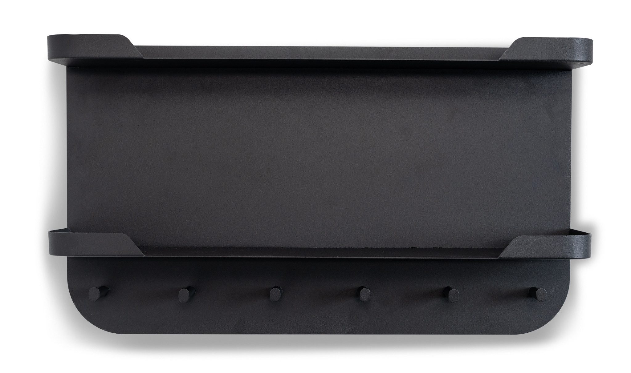 M2 Kollektion Garderobenleiste 6 Haken, 2 Böden, anthrazit, Metall - 70x40x12cm (BxHxT)