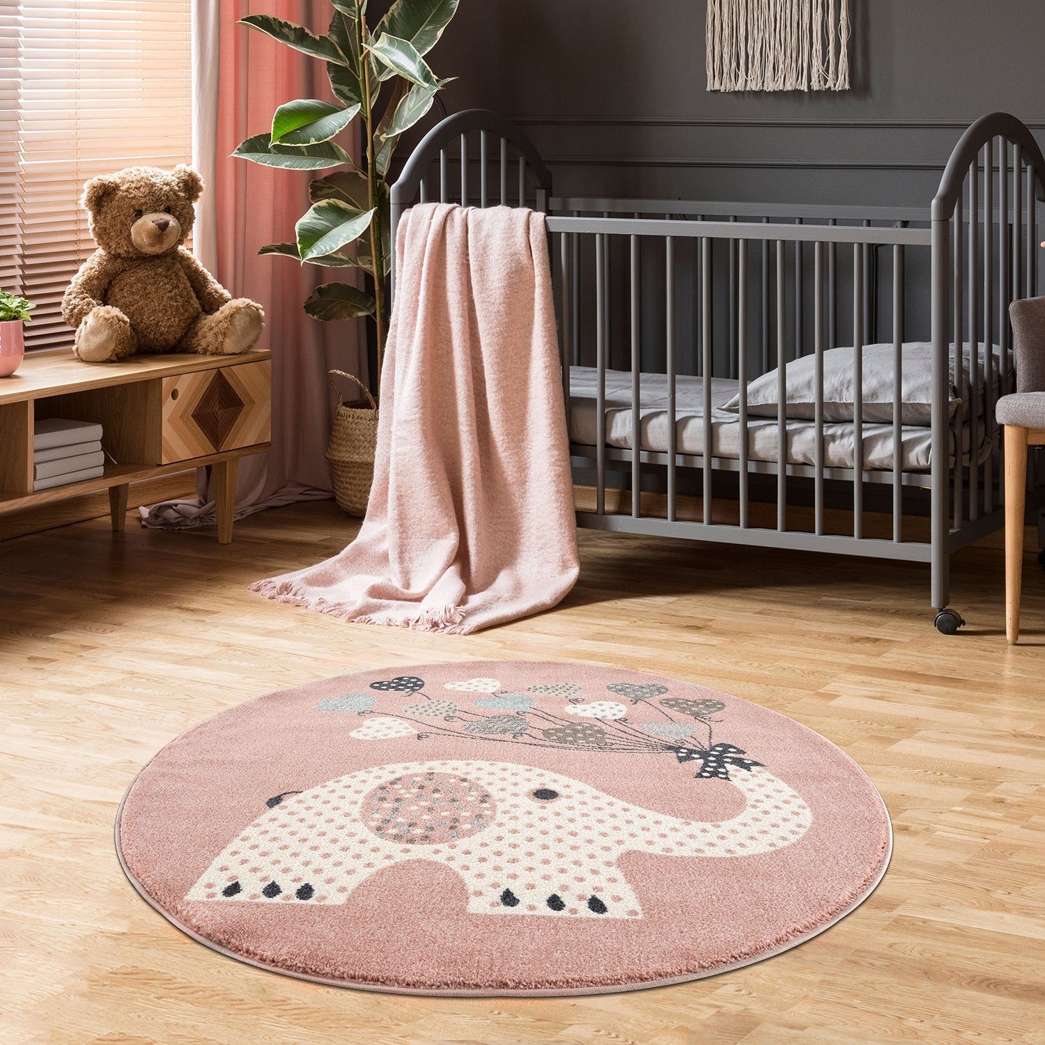 Jimri Kinderteppich DOT´S Ковры für Kinderzimmer, Kinderzimmerteppich, Teppich, Rund, Regenbogen