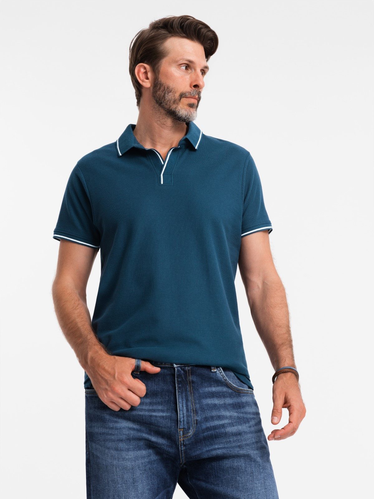 OMBRE Poloshirt Poloshirt aus Piqué-Strick für günstig online kaufen