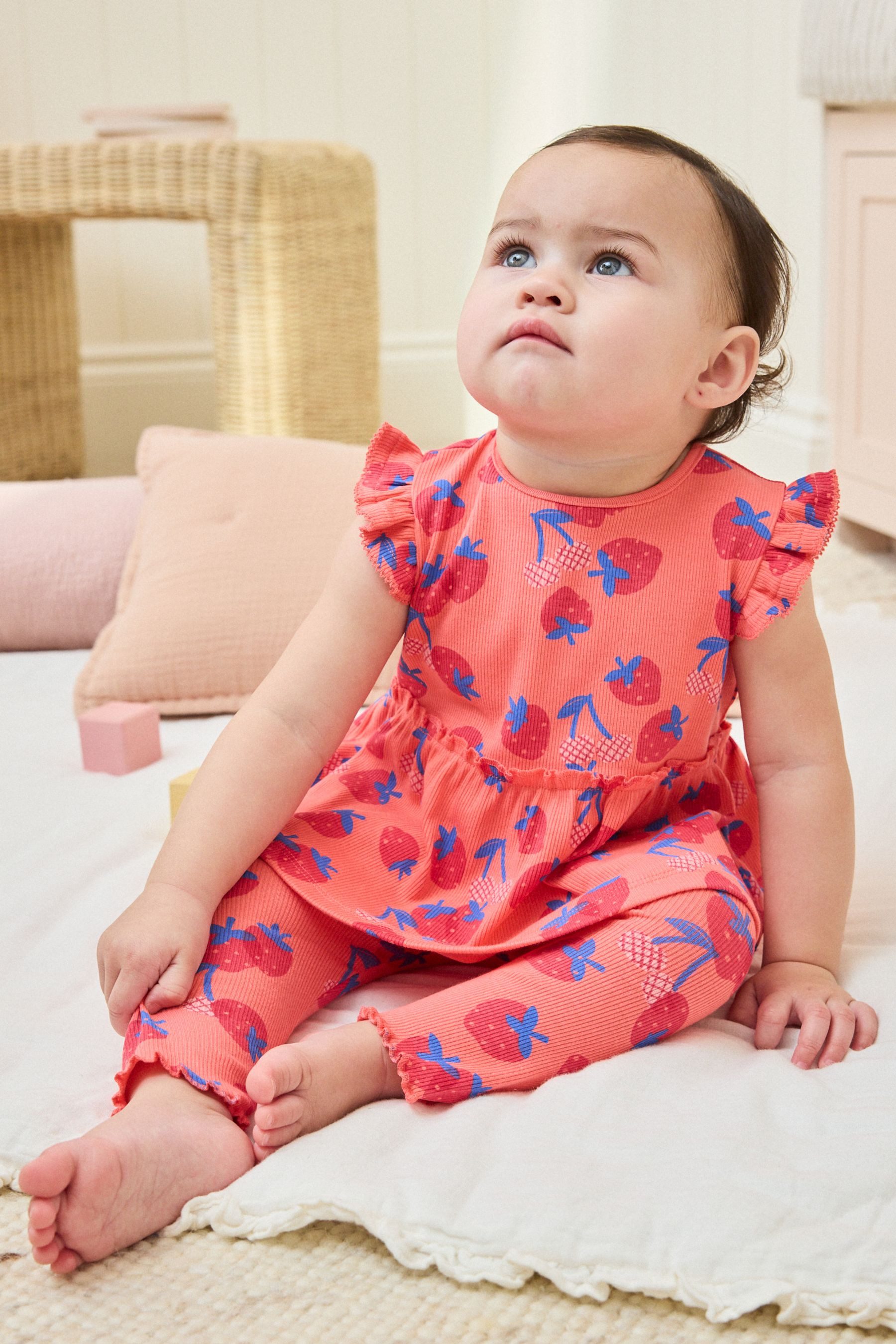 Shirt & Leggings Baby Rippstrickoberteil und Leggings im 2er-Set