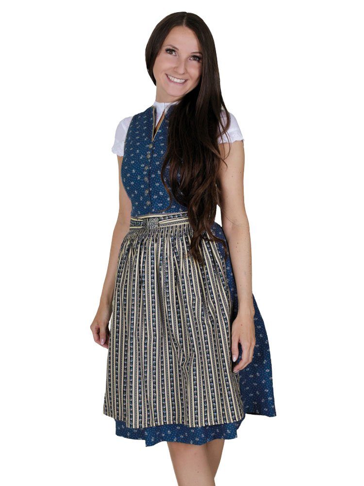 Dirndl FUCHS Dirndl Carla blau (2-tlg) Midi blau