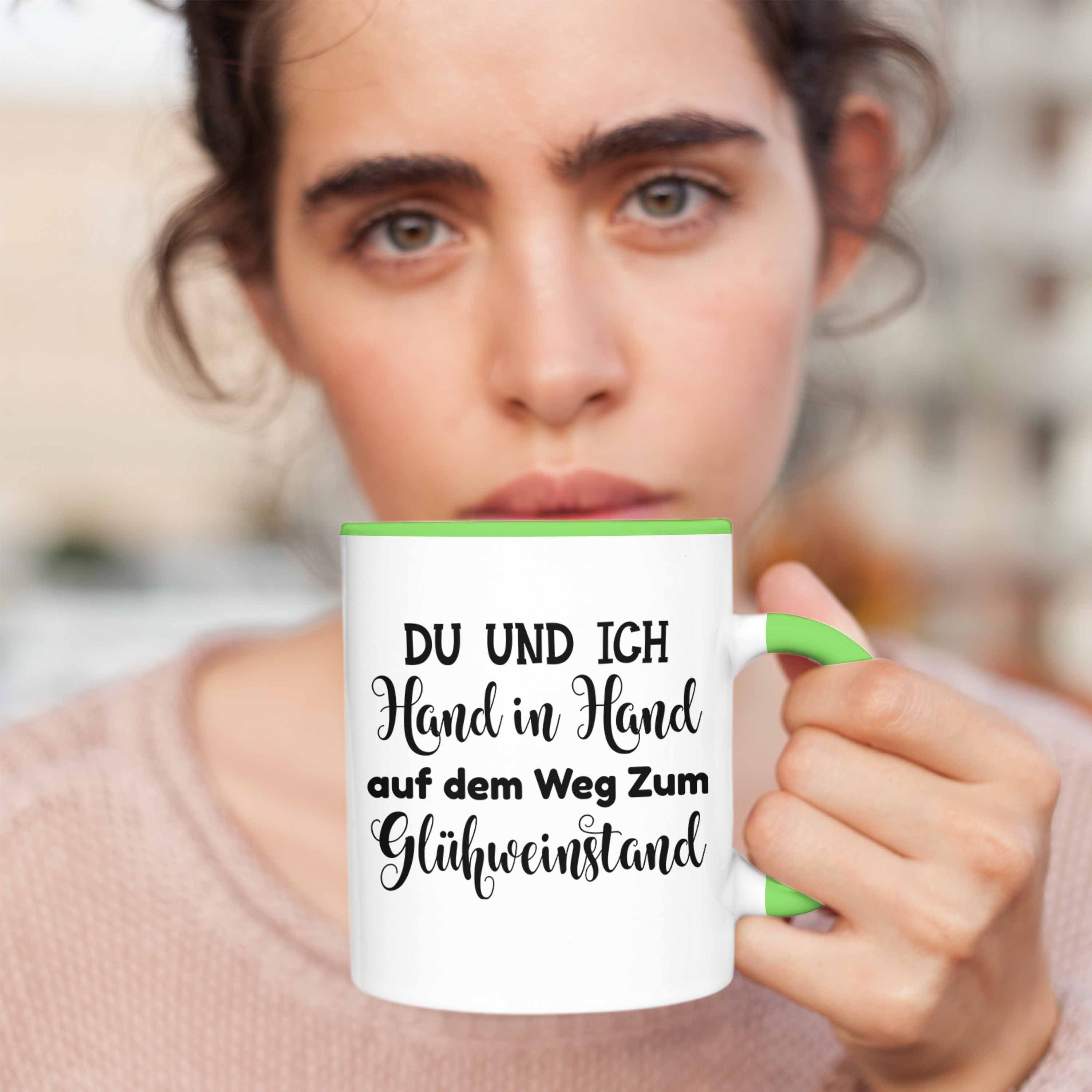 Und Tasse Glühwein Lustig Glühweintassen - Grün Ich mit Trendation Doppelwandig Tasse Spruch Trendation Weihnachtsmarkt Becher Gläser Henkel Glühweinbecher Tassen - Du Geschenk