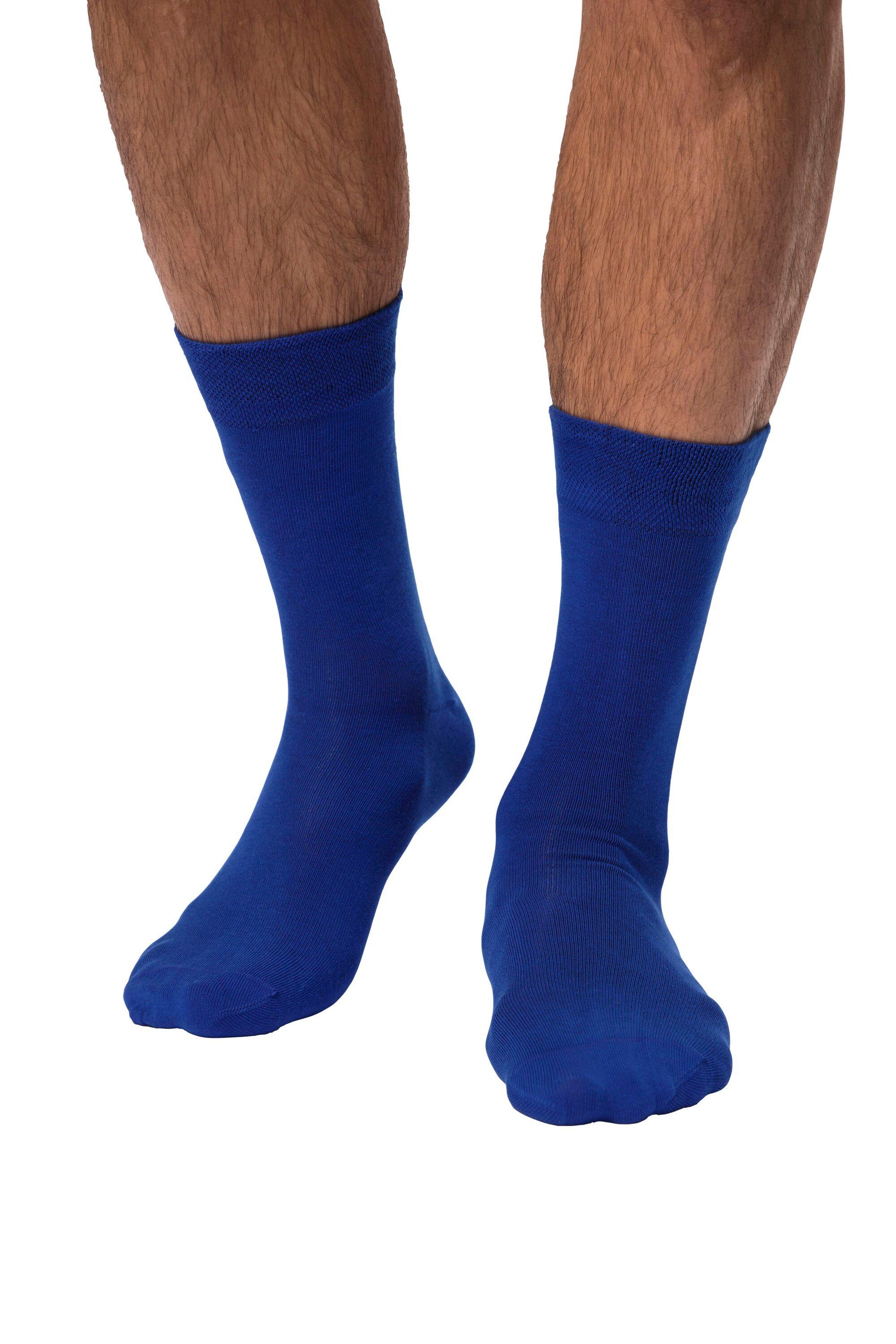 Socken JP1880 Basicsocken kobalt Komfort-Bündchen blau 2er-Pack (2-Paar)