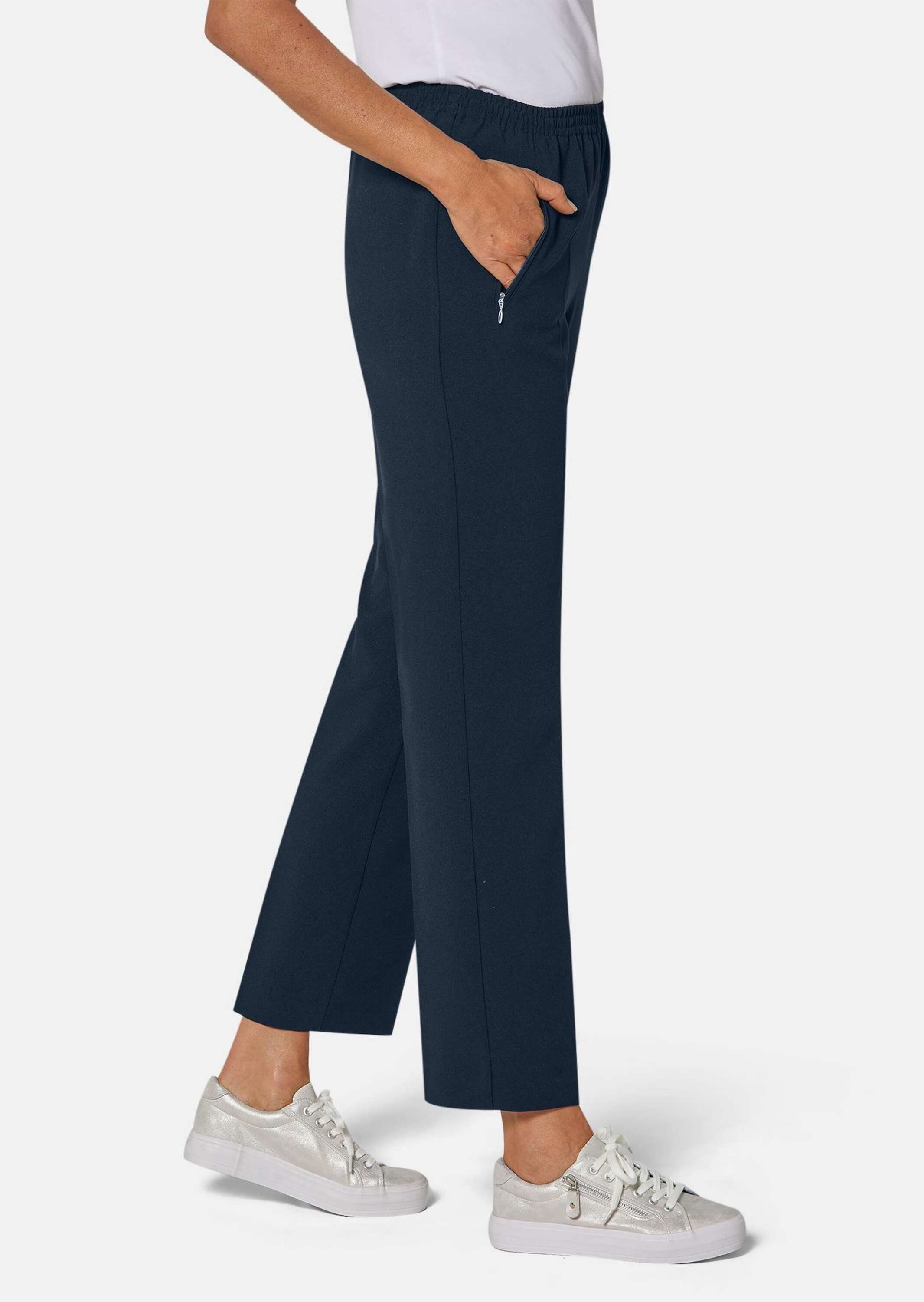 GOLDNER Schlupfhose Kurzgröße: Komfortable Reisehose mit Bügelfalte Unifarbenes Design mit praktischem Schlupfbund – Bild 4 von 5
