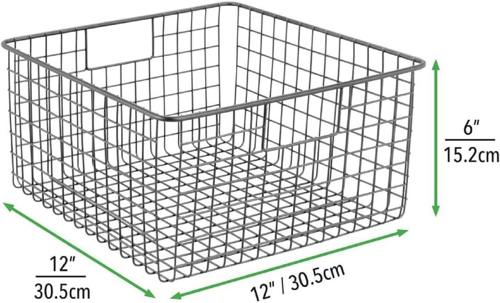 mDesign Aufbewahrungssystem mDesign Allzweckkorb Drahtkorb Gitterbox Organizer Regal 2er Set Met