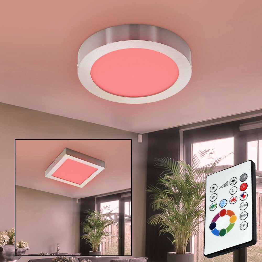 Deckenleuchte, etc-shop Aufbau Leuchte Fernbedienung Wohn LED Zimmer RGB Decken Strahler LED