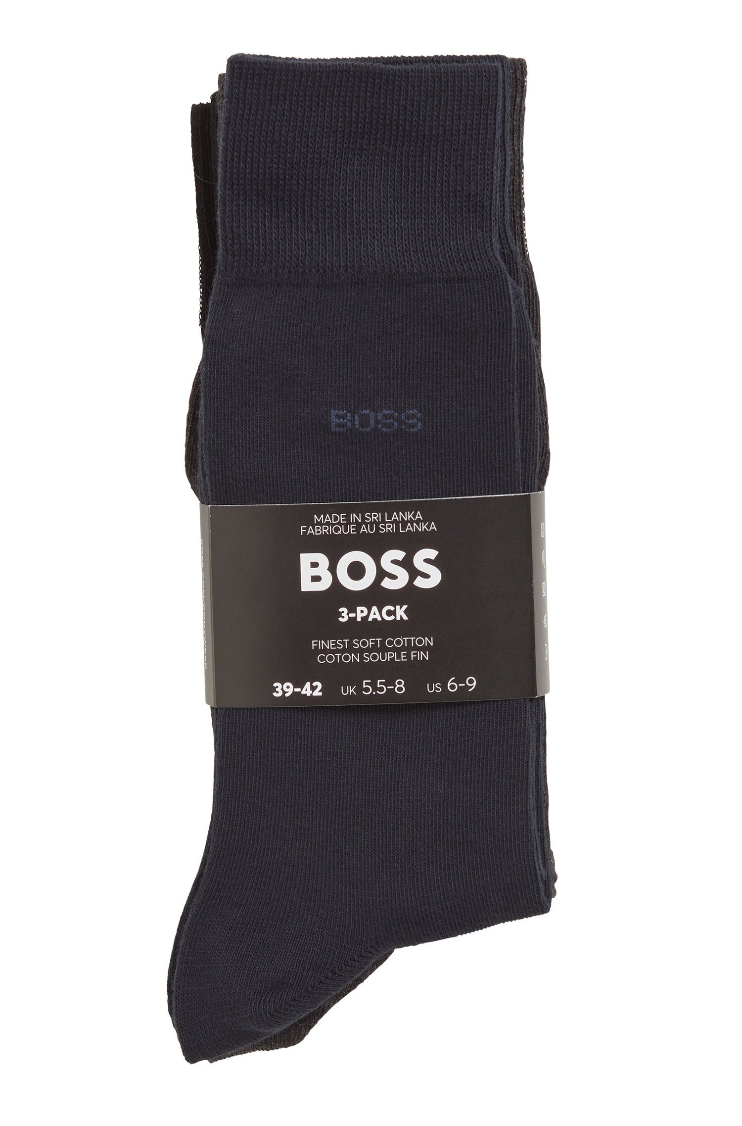 BOSS Socken (3-Paar) Logoschriftzug bunt mit eingenähtem