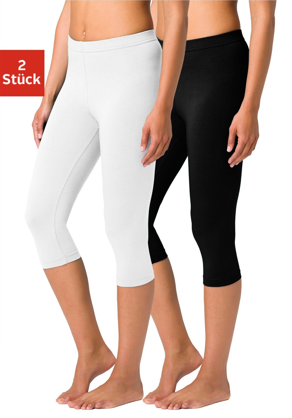Vivance Active by Lascana Caprileggings (2er-Pack) mit Gummibund, Loungewear