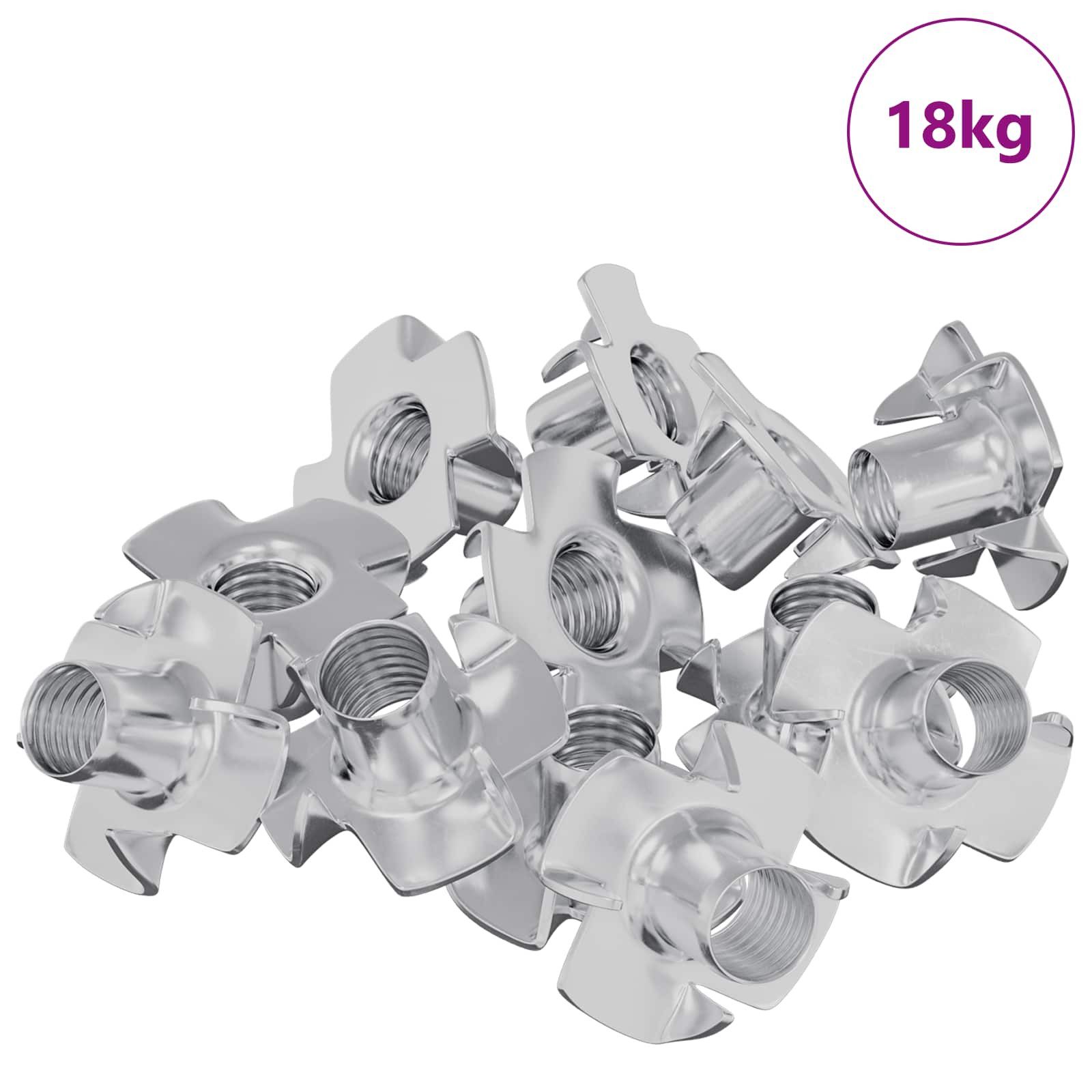 vidaXL Muttern Stift-T-Nuss 7200 pcs Silber M6 mm Stahl, (7200-St)