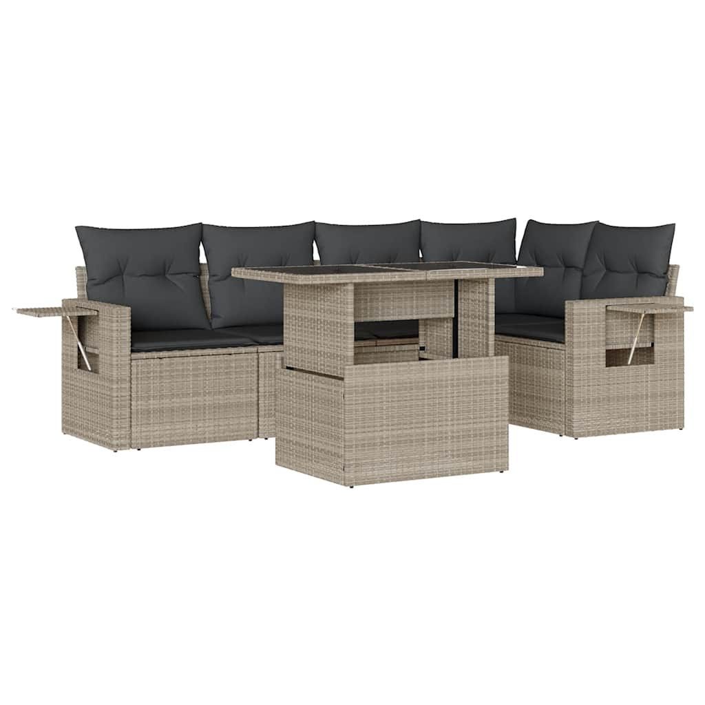 vidaXL Gartenlounge-Set 6-tlg. Garten-Sofagarnitur mit Kissen günstig online kaufen