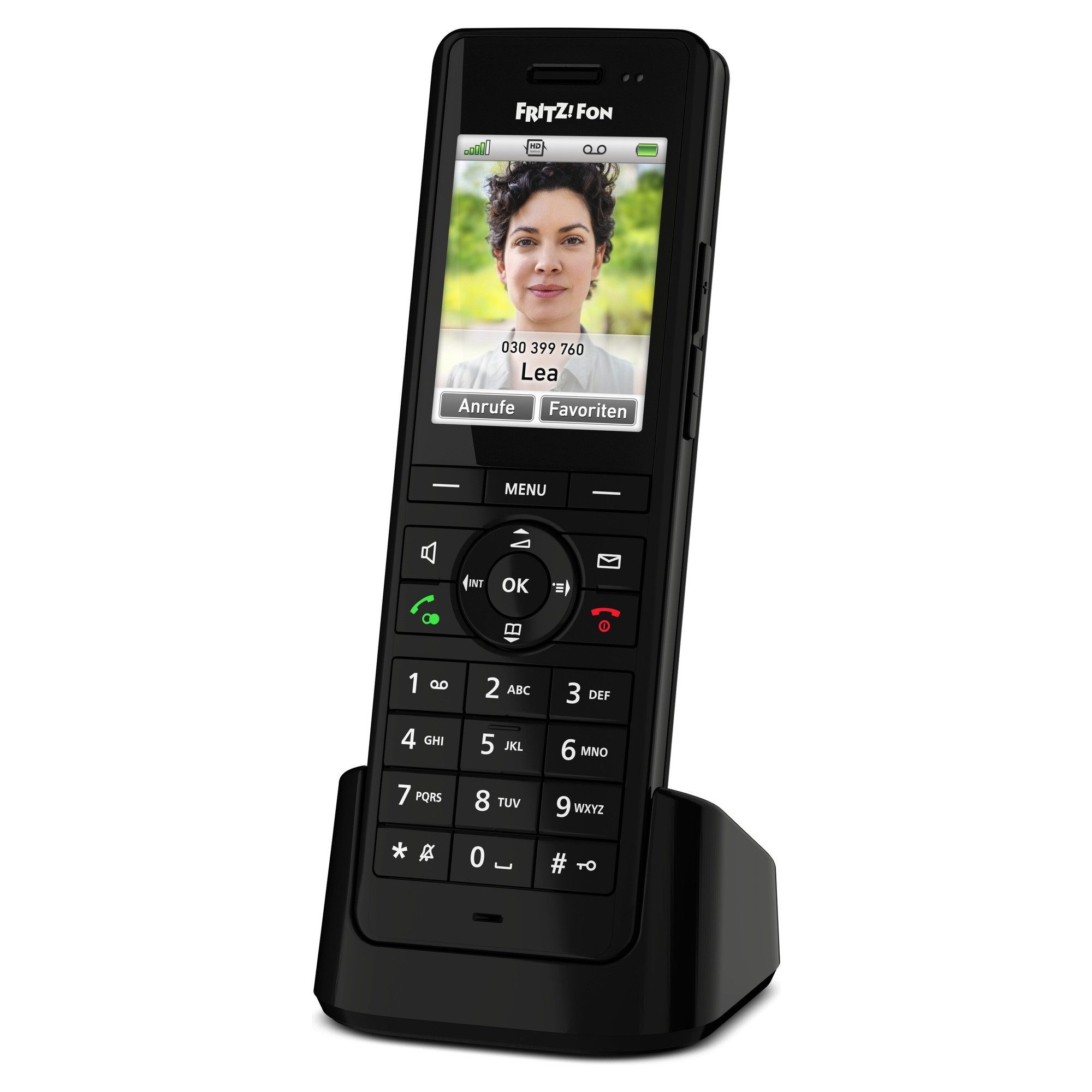 Fritz! FRITZ!Fon X6 schwarz Schnurloses DECT-Telefon (Mobilteile: 1, GAP, DECT, HD-Telefonie, 2,4" Farbdisplay, Smart Home, Headset, DECT Eco) – Bild 3 von 5