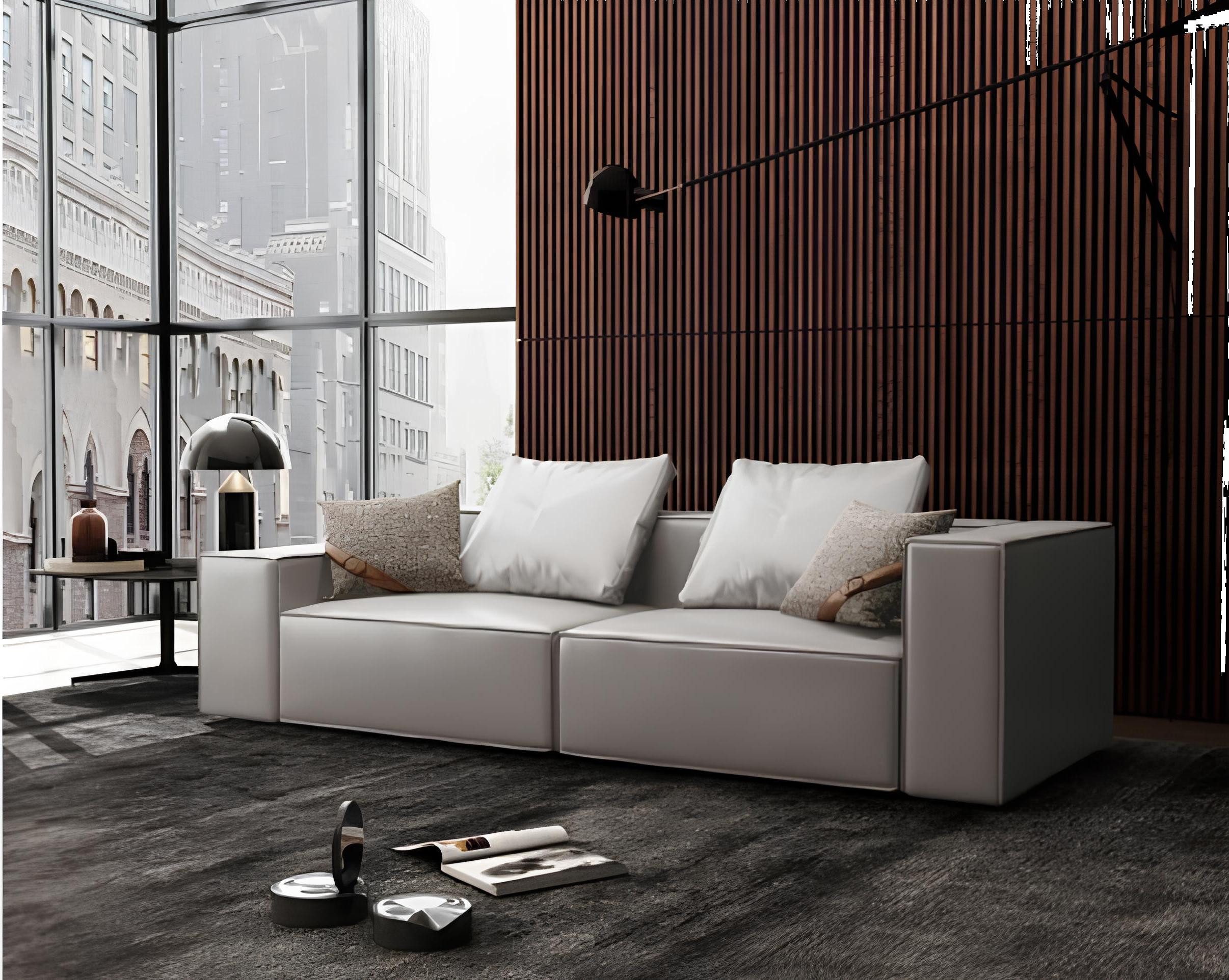 Xlmoebel 3-Sitzer Großes Design-Sofa in stilvoller Polsterung für gemütliche Stunden, Hergestellt in Europa